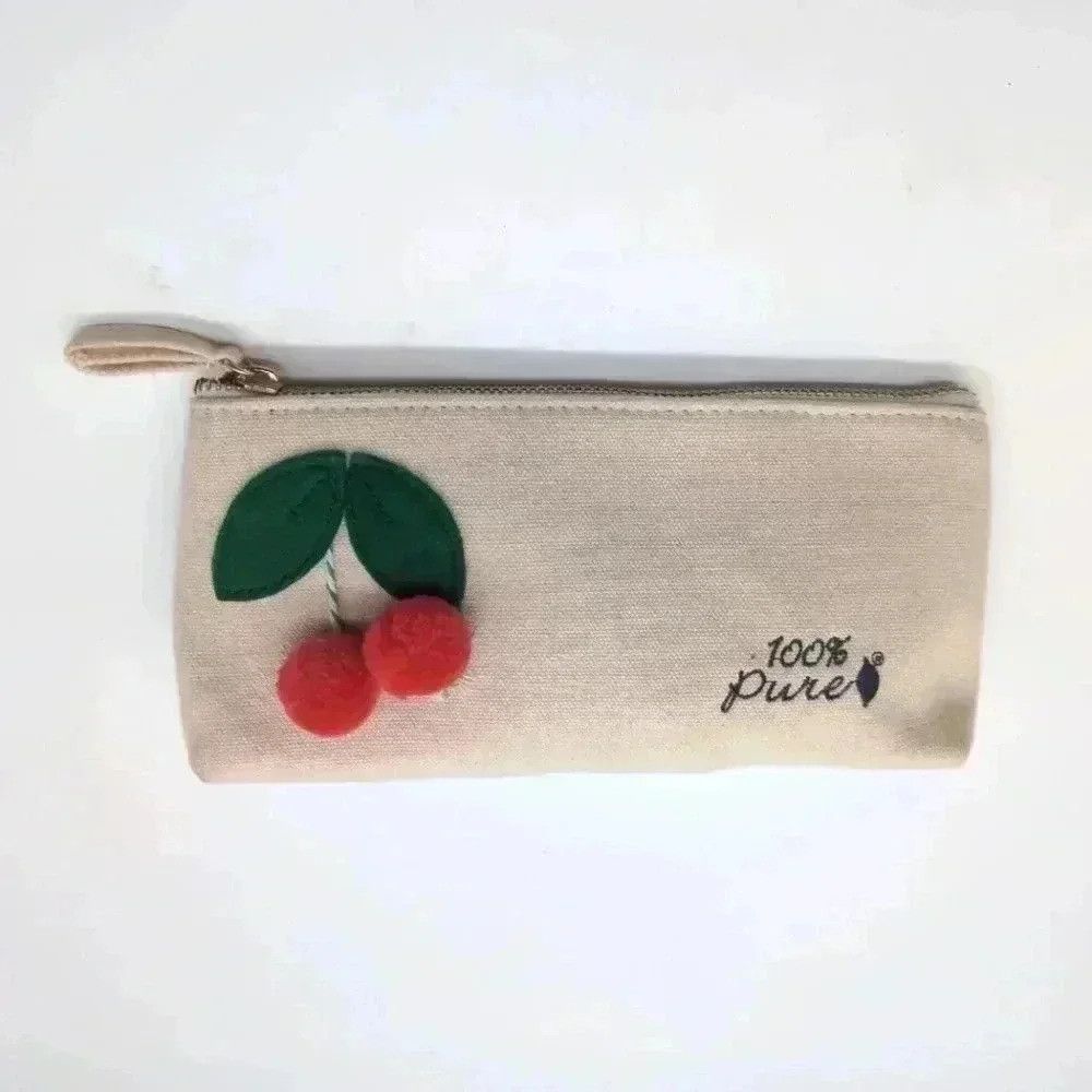 Designer 100 % Pure Cherry zipper bag Fruit Pigmented NWOT Size ONE SIZE - 1 Thumbnail