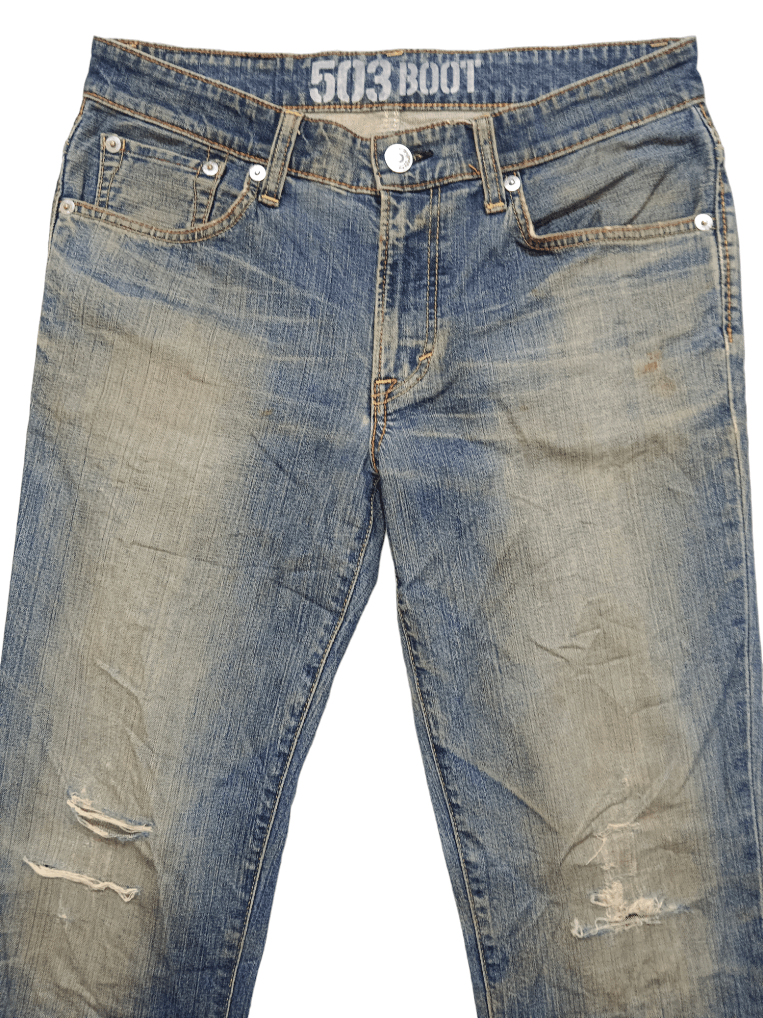 Edwin Edwin Distressed Mudwash Bootcut Denim Size US 33 - 4 Thumbnail