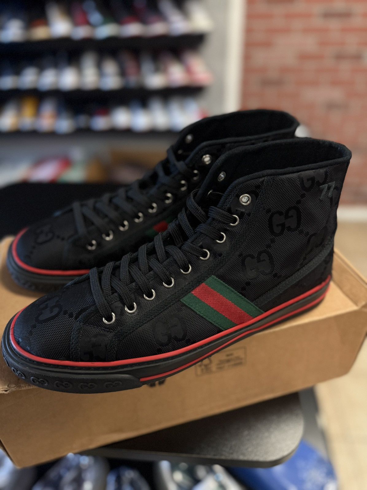 Gucci Gucci High Top Black Tennis Sneakers Size 10G/10.5US Size US 10.5 / EU 43-44 - 9 Thumbnail