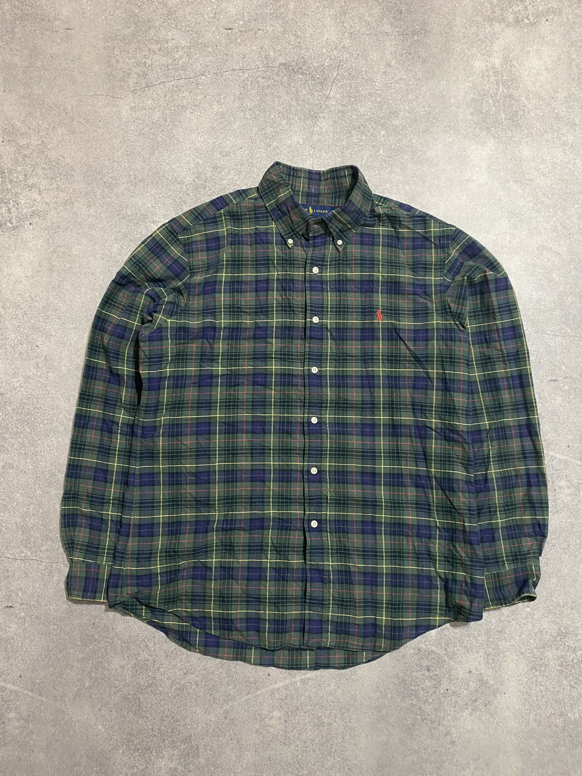 Polo Ralph Lauren × Ralph Lauren Polo Ralph Lauren Plaid Green Shirt Buttons Up Size US L / EU 52-54 / 3 - 1 Thumbnail