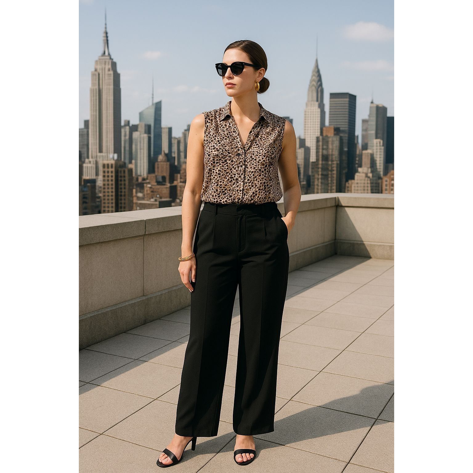 Lauren Ralph Lauren Lauren Ralph Lauren Womens Blouse 16W Animal Print Quiet Lux Size XXL / US 16-18 / IT 52-54 - 14 Thumbnail