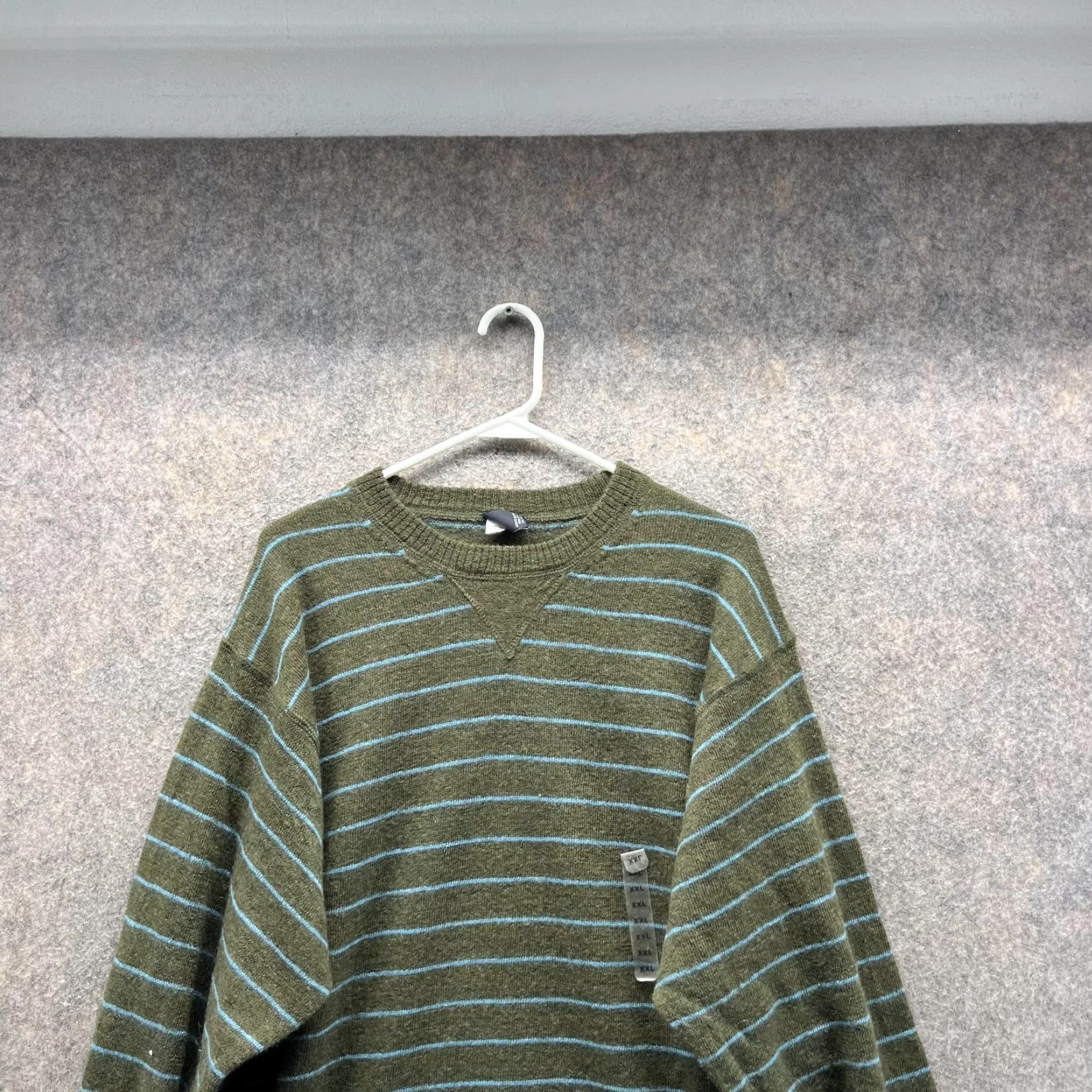 Gap VINTAGE Gap Sweater Men XXL Green Crewneck Pullover Striped Cotton Size US XXL / EU 58 / 5 - 3 Thumbnail