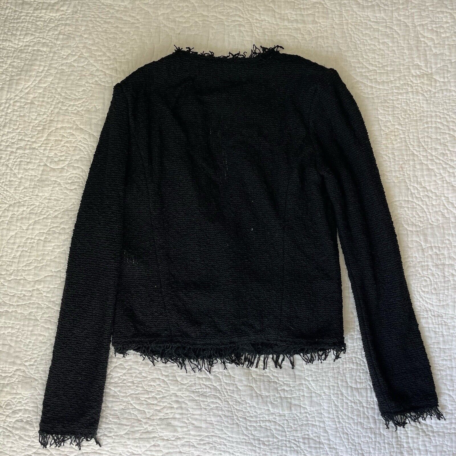 Iro Iro Paris Womens Shavani Jacket Classic Black Cotton Fringe Size XXS / US 00 / IT 34 - 9 Thumbnail