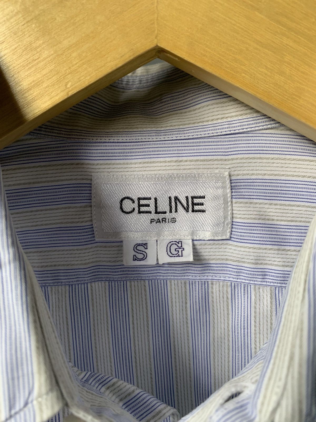 Celine × Vintage 1990s Celine Striped Shirt Iwataya Order Made Size US S / EU 44-46 / 1 - 9 Thumbnail