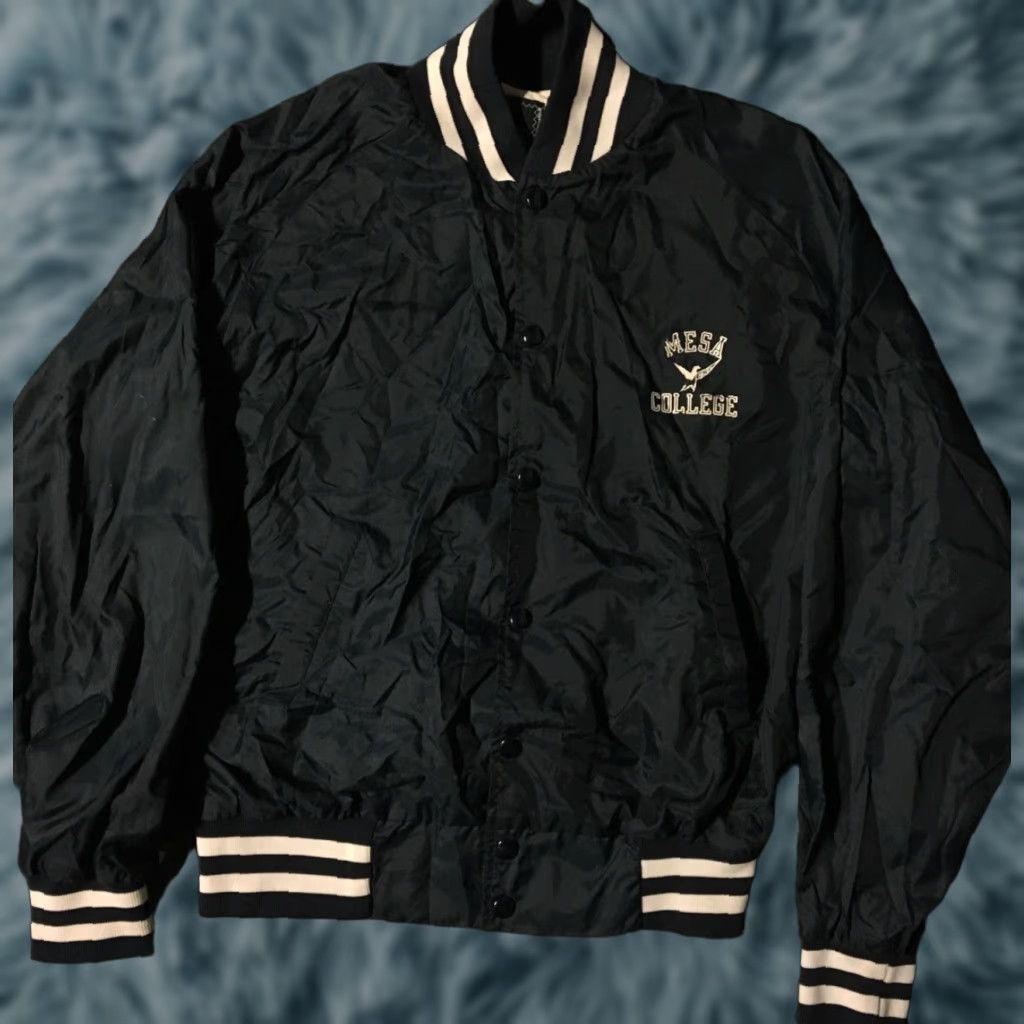 Vintage Vtg 80s Mesa College Track Jacket S USA School Grunge PE Biker Arizona ASU 70s Jacket Men Blue NSW Size US S / EU 44-46 / 1 - 1 Thumbnail