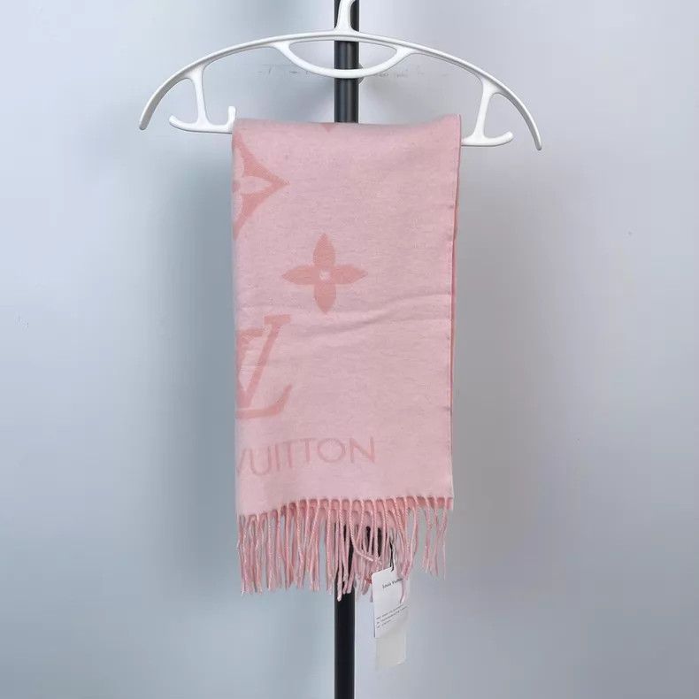 Louis Vuitton Louis Vuitton Pink presbyopic double-faced cashmere scarf Size ONE SIZE - 6 Thumbnail