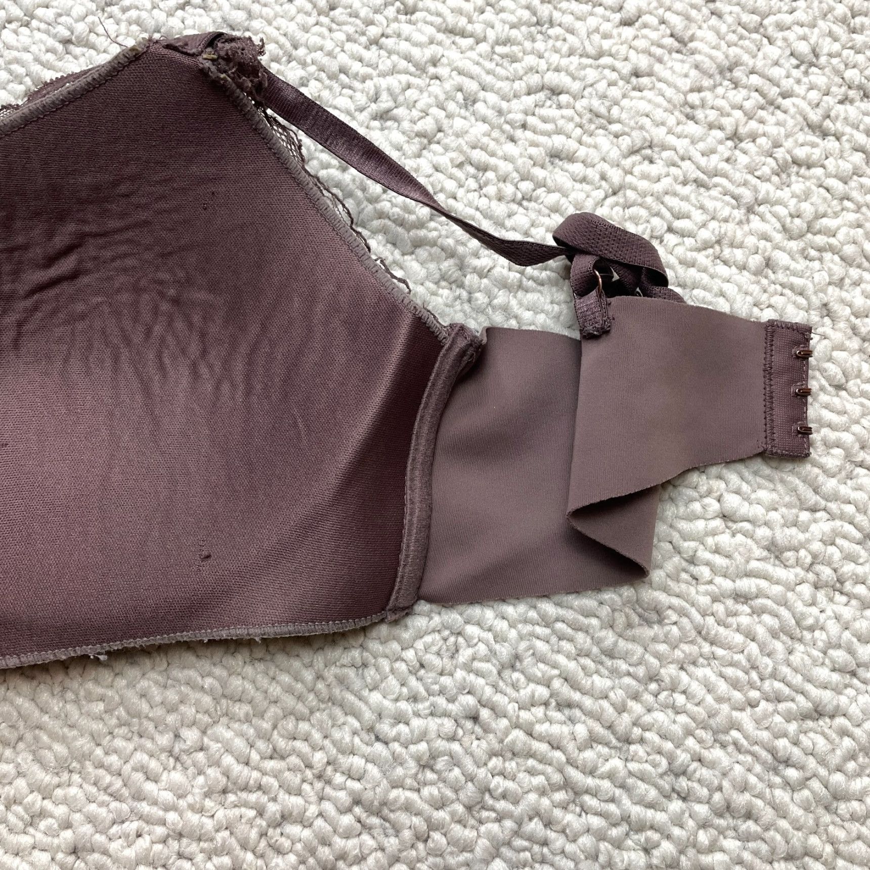 Vintage Danskin Bra Womens 38DD Full Cover Underwired Padded Lace Brown NYLON SPANDEX ELASTANE Regular Solid Cup DD Size ONE SIZE - 5 Thumbnail
