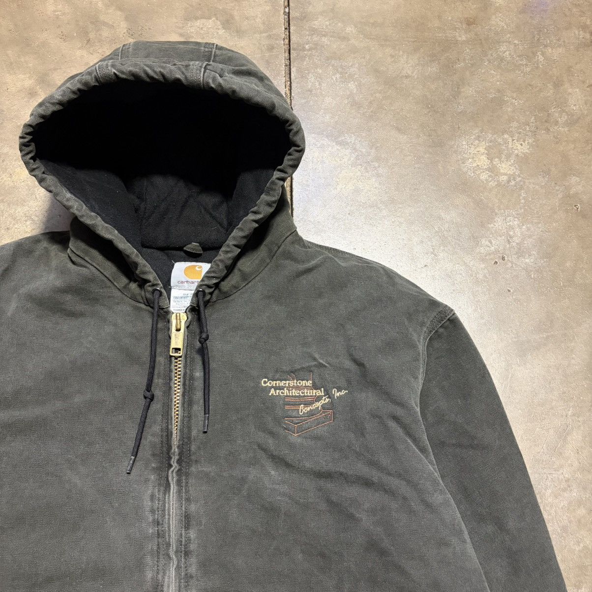 Carhartt Vintage Carhartt Mossy Green Hooded Active Jacket Zip Up Y2K Size US XL / EU 56 / 4 - 4 Thumbnail
