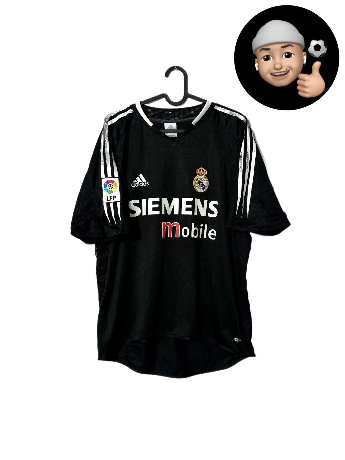 Pre-owned Adidas X Soccer Jersey 2004 2005 Real Madrid Adidas Vintage Away Kit Soccer Jersey In Black