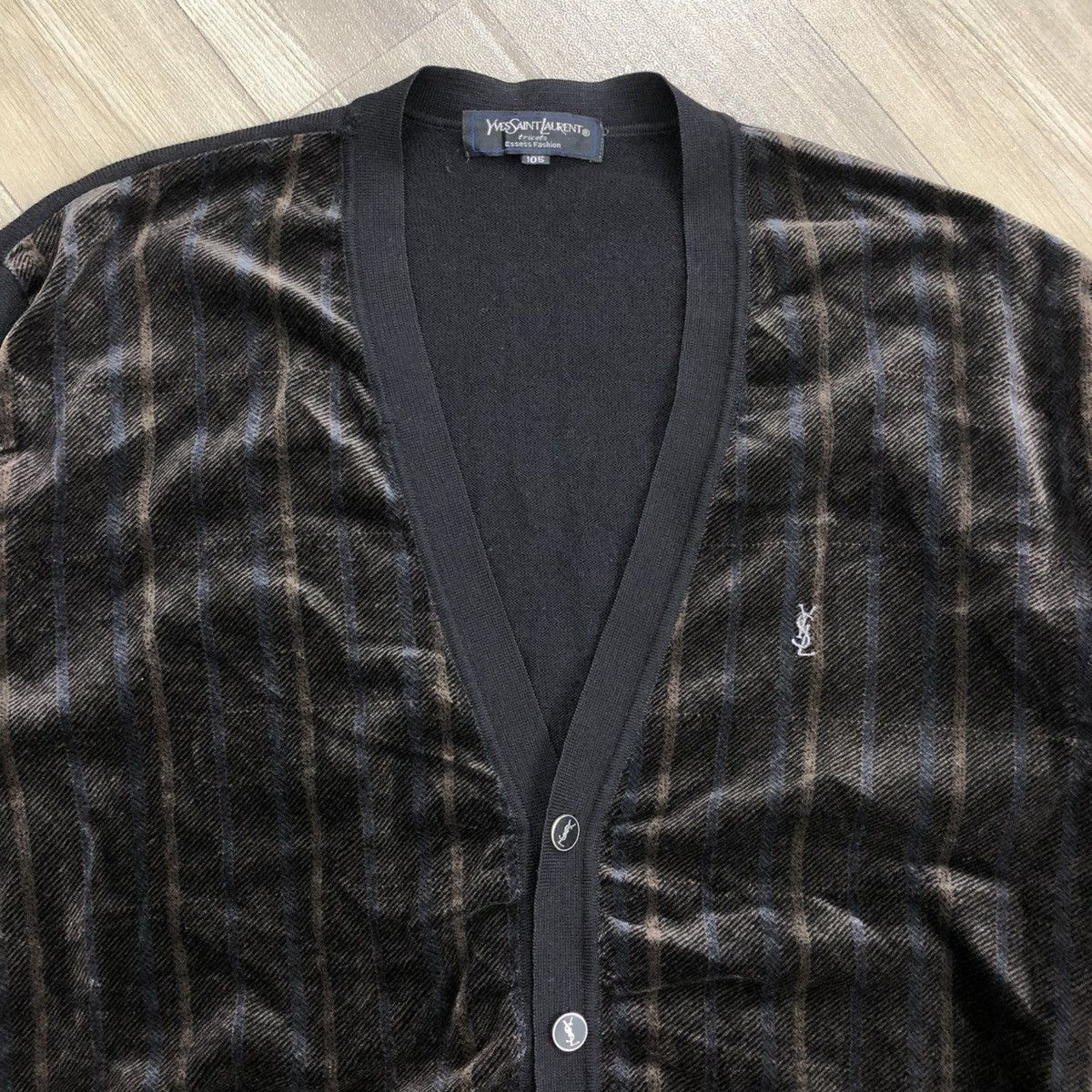 Vintage × Yves Saint Laurent 1990s Yves Saint Laurent Tricots YSL Iconic Knit Cardigan Size US L / EU 52-54 / 3 - 2 Thumbnail