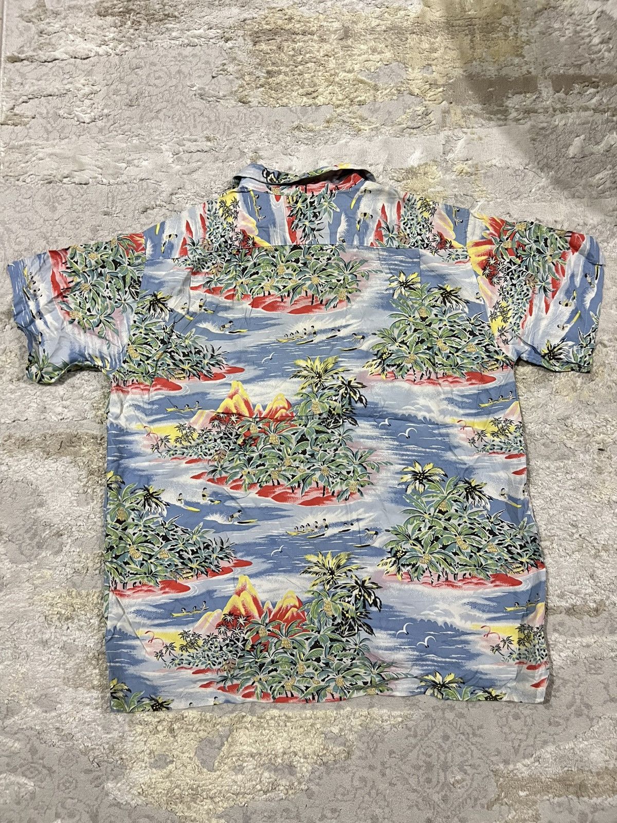 Vintage Vintage 1960s "Land of Aloha" Riviera Rayon Hawaiian Shirt Size US L / EU 52-54 / 3 - 5 Thumbnail