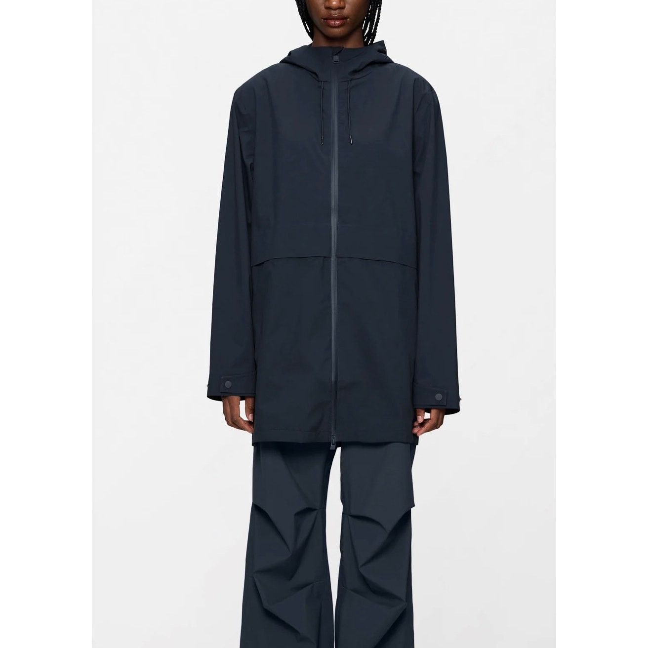 Rains New Rains Suva hardshell long jacket coat navy blue Size US L / EU 52-54 / 3 - 1 Thumbnail