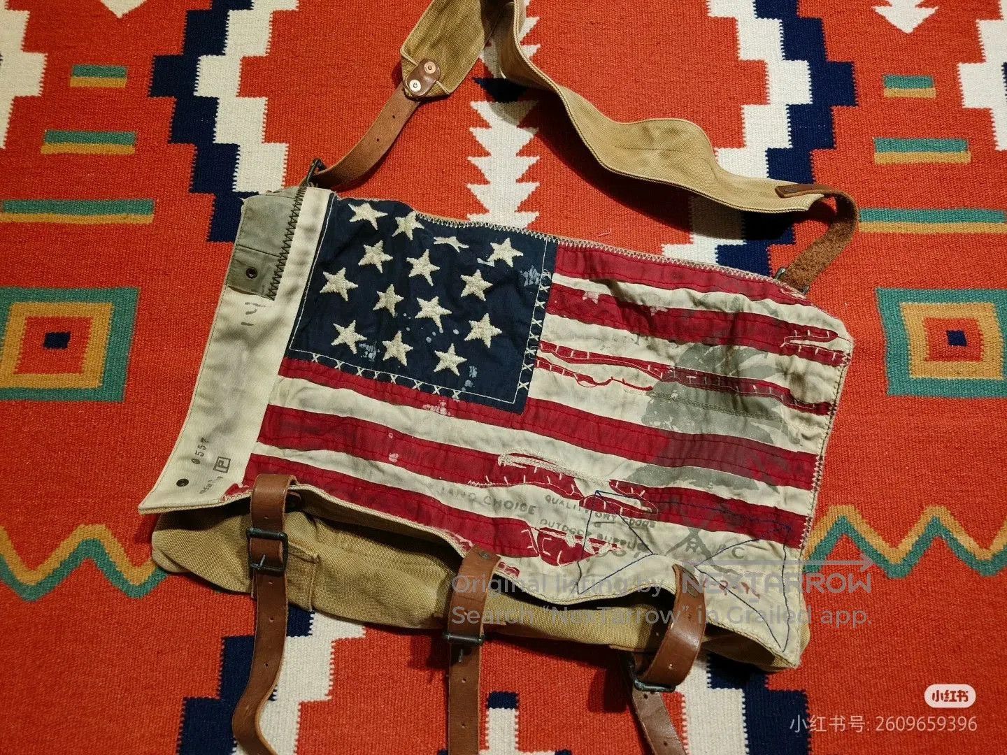 RRL Ralph Lauren Ralph Lauren Vintage American Flag Backpack. Size ONE SIZE - 6 Thumbnail