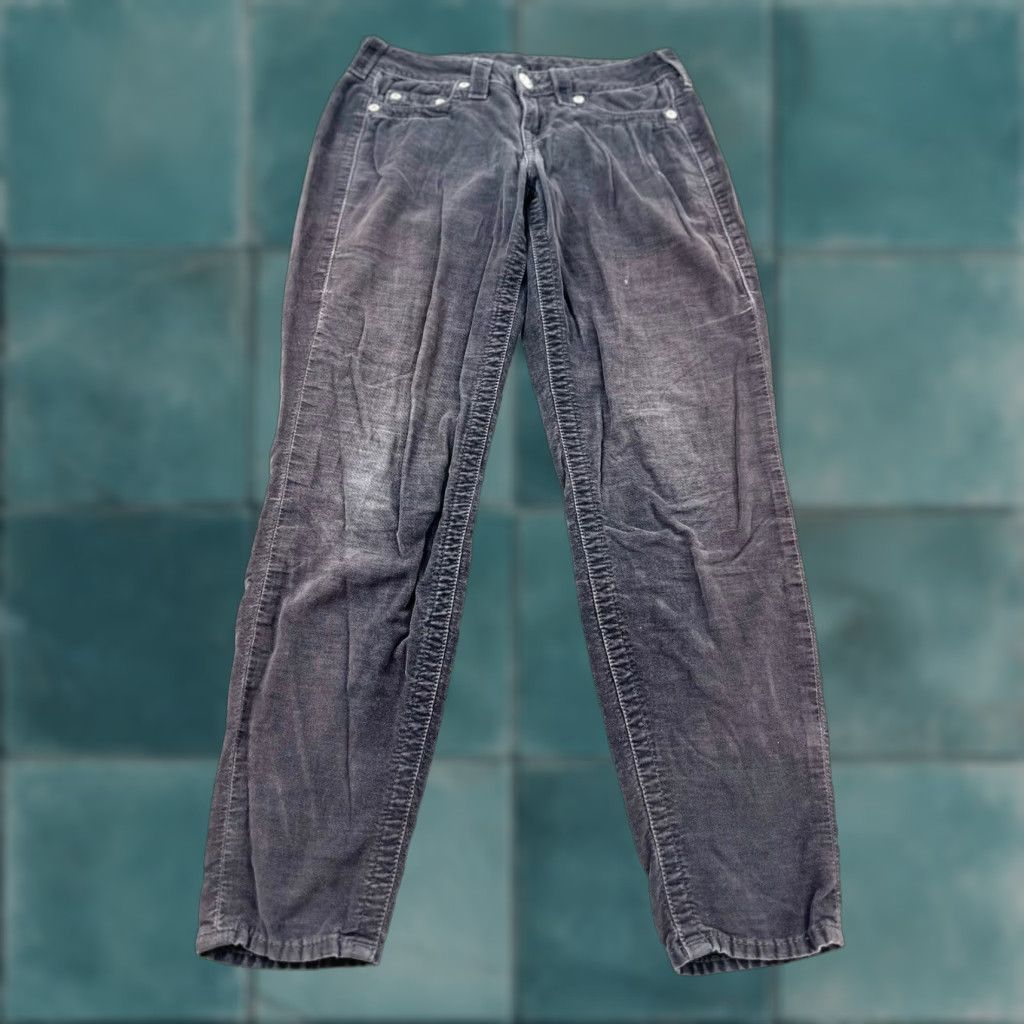 True Religion True Religion Pants Women’s 27 Grey Velvet Faded Size 27" / US 4 / IT 40 - 1 Thumbnail