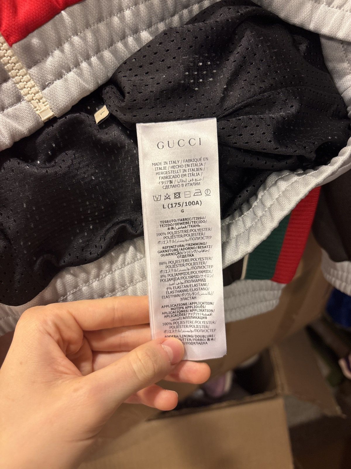 Gucci Gucci Red/Grey/Black Webbed Interlock GG Track Jacket Size US L / EU 52-54 / 3 - 7 Thumbnail