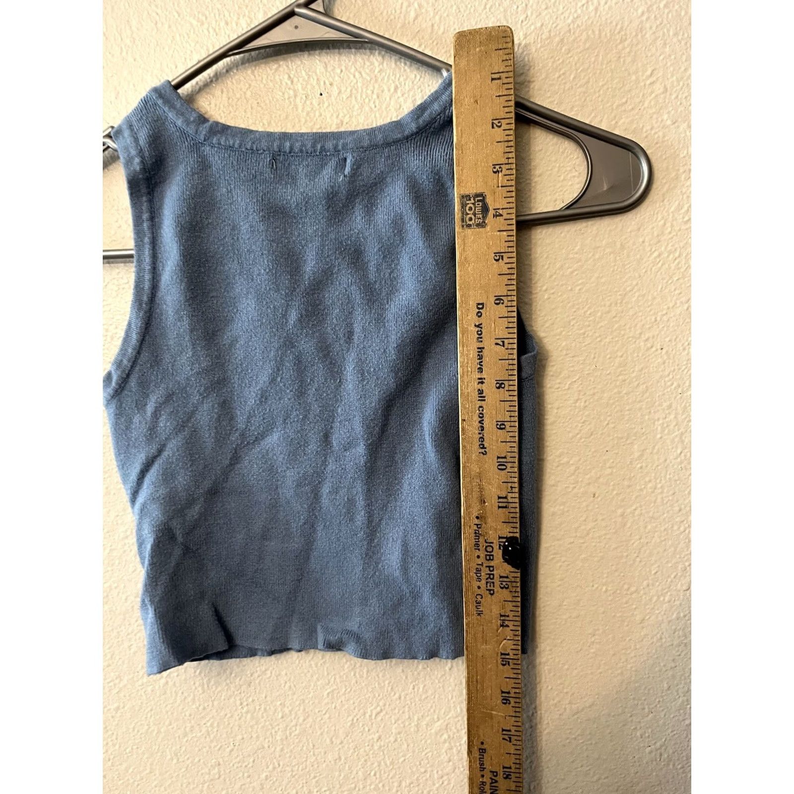 Vintage Kendall & Kylie Blue Knit Crop Tank Top Sleeveless Scoop Neck Small - Pre-owned Condition Size S / US 4 / IT 40 - 5 Thumbnail