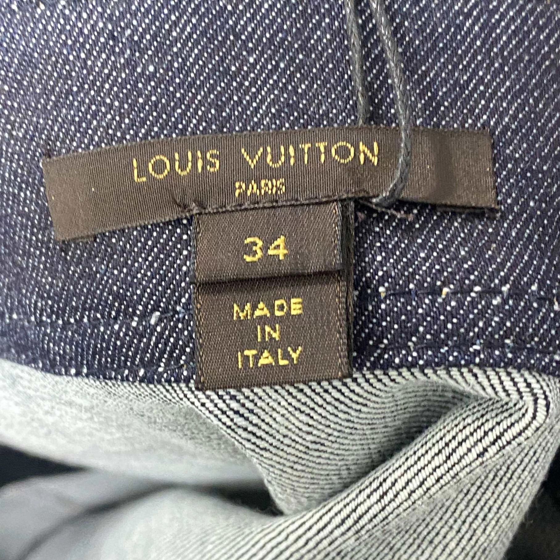 Louis Vuitton LV 99 New Monogram Studded Pocket Denim Short Skirt 34 Size 25" / US 0 / IT 36 - 4 Thumbnail