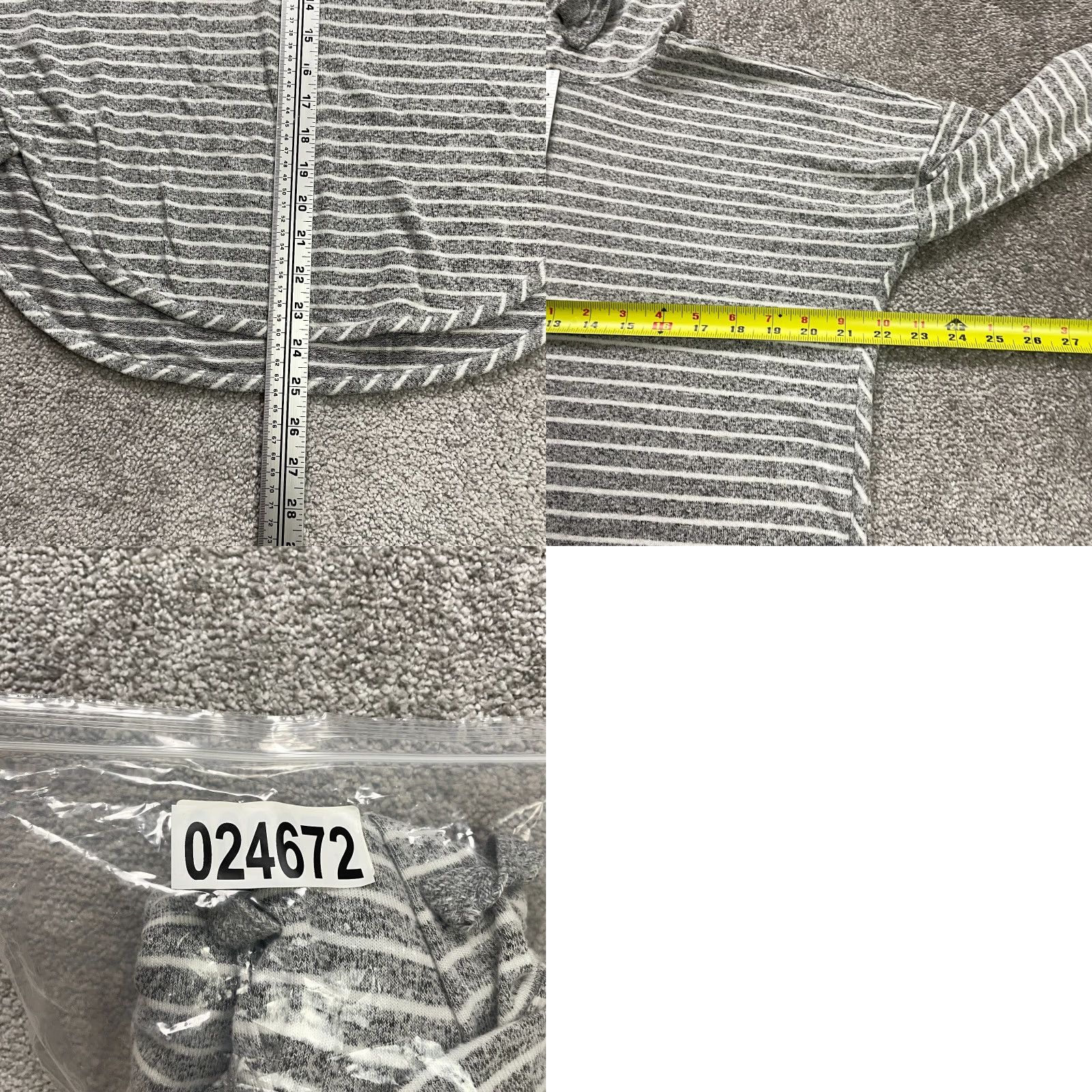 Alfani Alfani Intimates Hoodie Sweatshirt Womens Small Gray White Striped Sleepwear Size M / US 6-8 / IT 42-44 - 8 Thumbnail