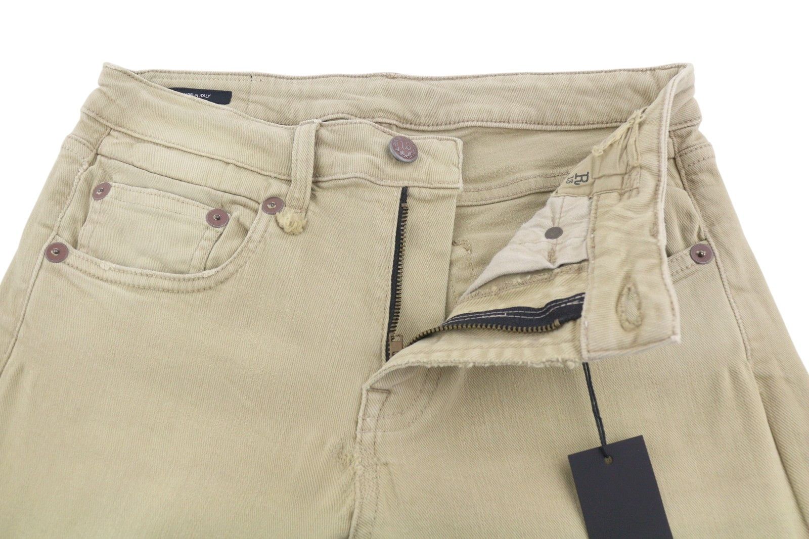 R13 BOY STRAIGHT 27 Khaki Stretch Cropped Jeans 89843 Size 27" / US 4 / IT 40 - 5 Thumbnail