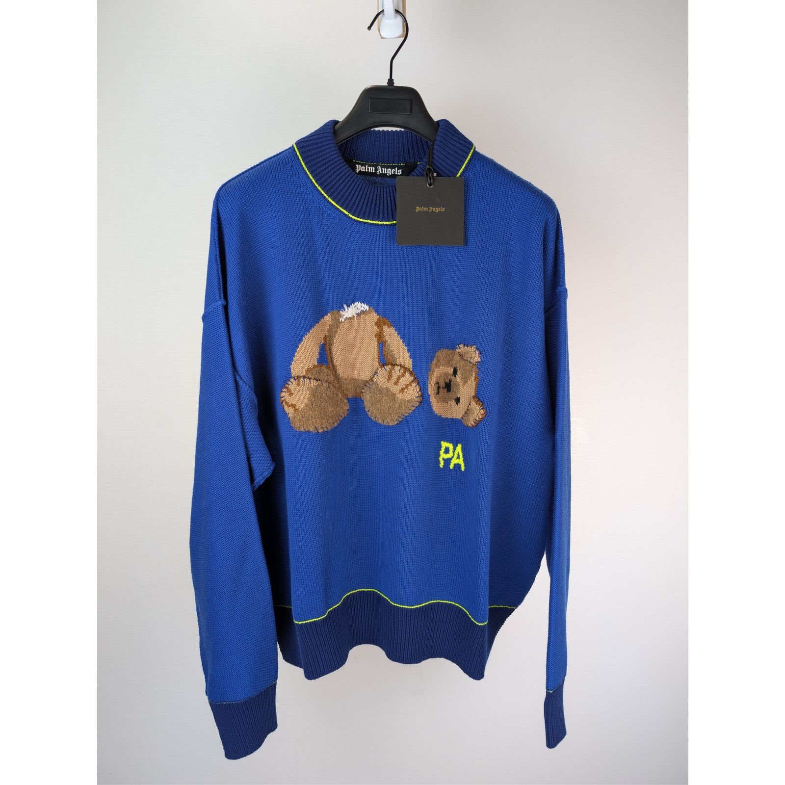 Palm Angels o1rshd1 Bear Sweater in Blue / Brown Size US L / EU 52-54 / 3 - 2 Thumbnail