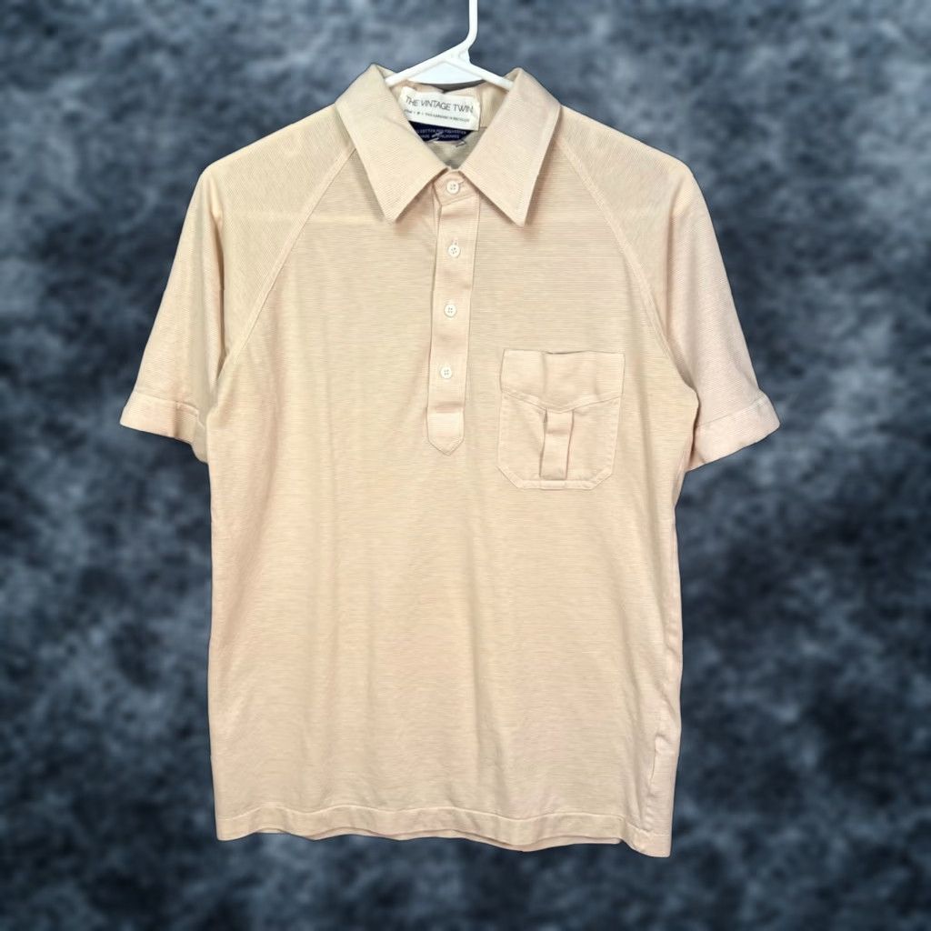 Vintage VINTAGE Puritan Polo Shirt Mens Medium Beige Short Sleeve Collared Cotton Polyester Recycled Fabric 8/10 Size US M / EU 48-50 / 2 - 1 Thumbnail