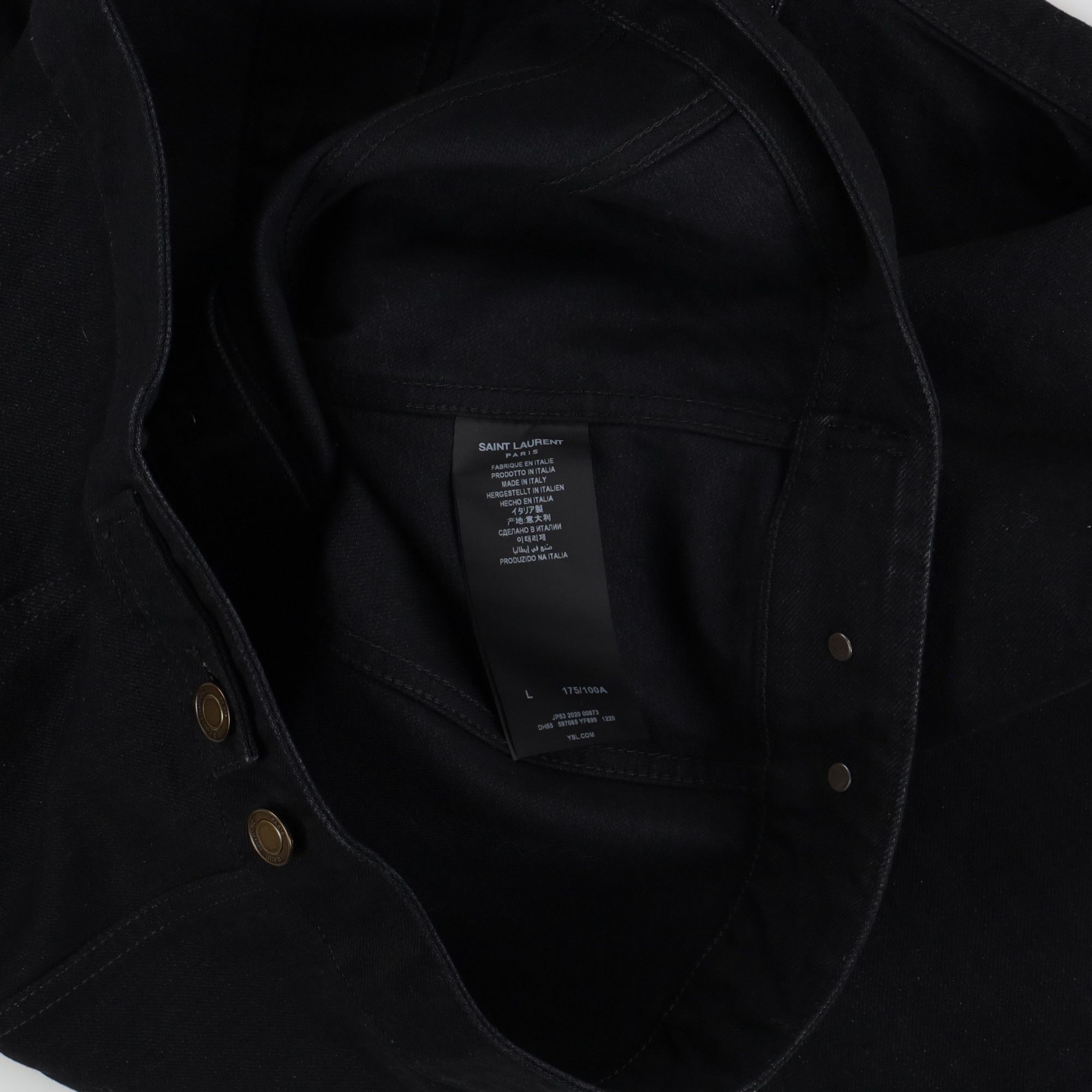 Saint Laurent Paris Black Classic Fitted Denim Trucker Jacket Size US L / EU 52-54 / 3 - 10 Thumbnail