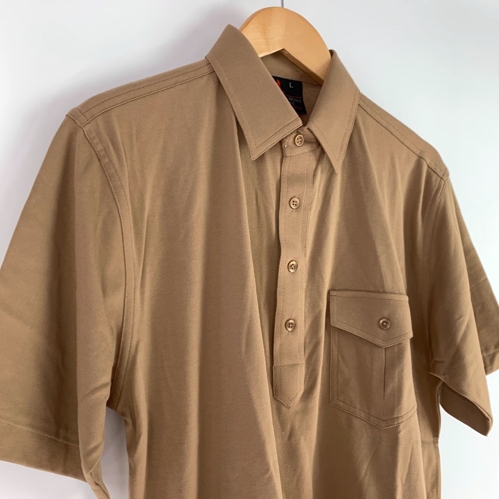 Vintage VINTAGE Robert Bruce Polo Shirt Mens Brown 90s Large Cotton Blend Short Sleeve Button-Down Collared Polo New Size US L / EU 52-54 / 3 - 2 Thumbnail