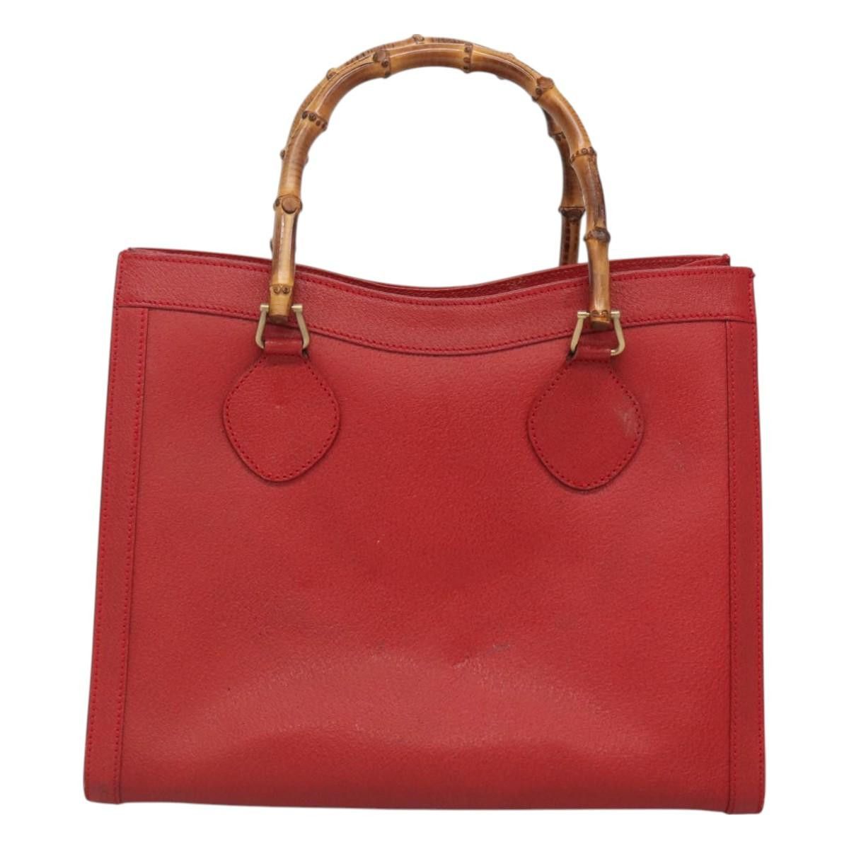 Gucci GUCCI Bamboo Hand Bag Leather Red Gold 002 2853 0260 0 Size ONE SIZE - 3 Thumbnail