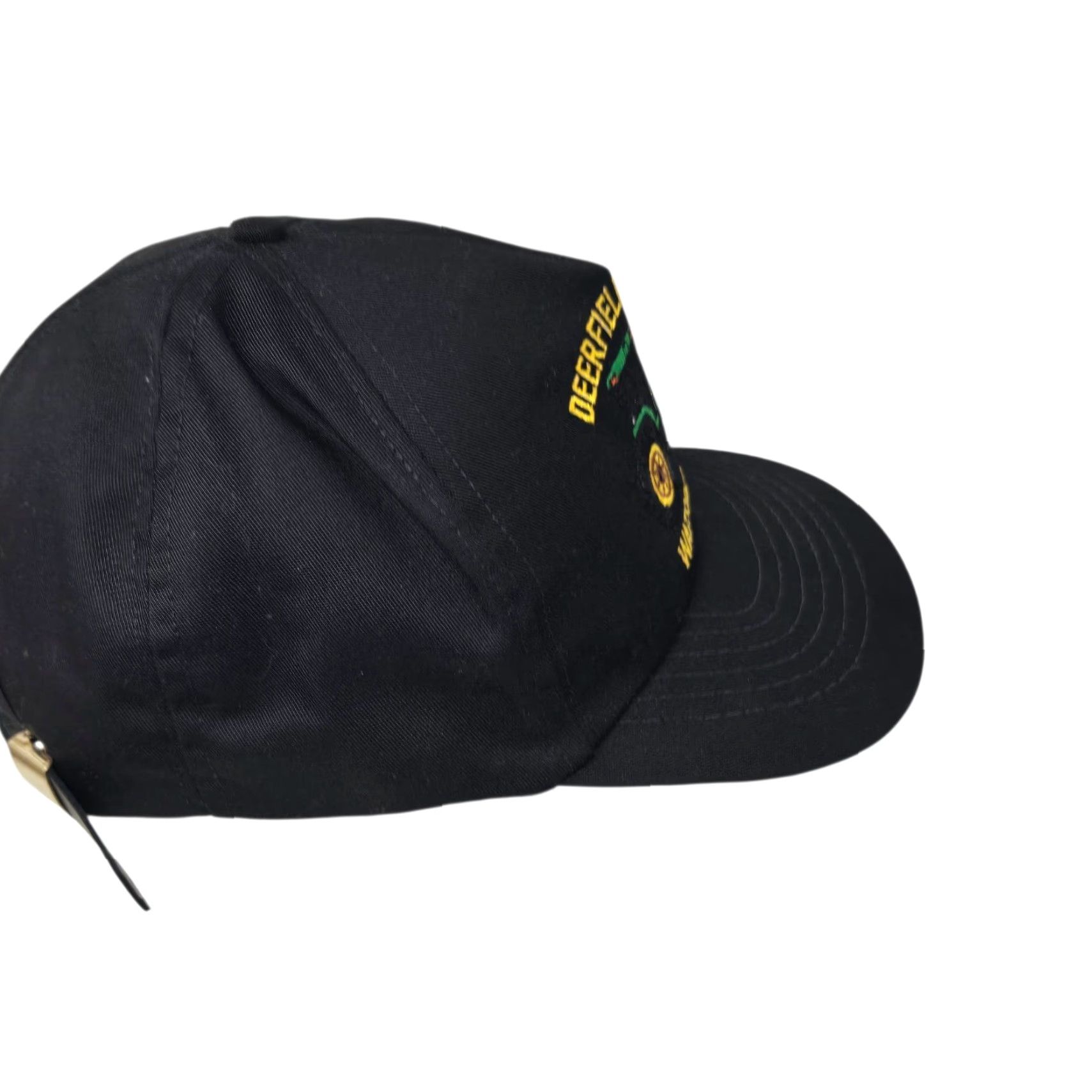 Vintage VINTAGE Deerfield AG & Turf Hat Cap Strap Back John Deere Tractor Black USA Made Size ONE SIZE - 3 Thumbnail