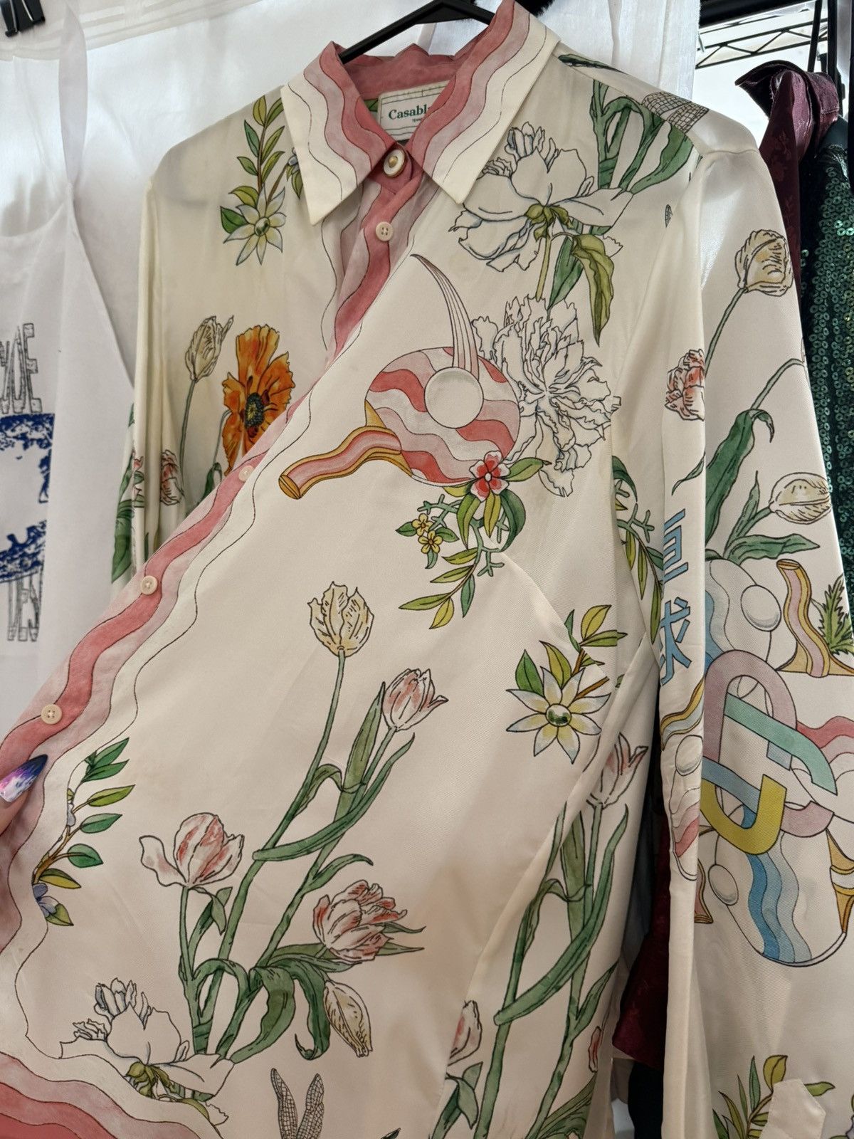 Casablanca Casablanca pink floral silk button up Size US S / EU 44-46 / 1 - 2 Thumbnail