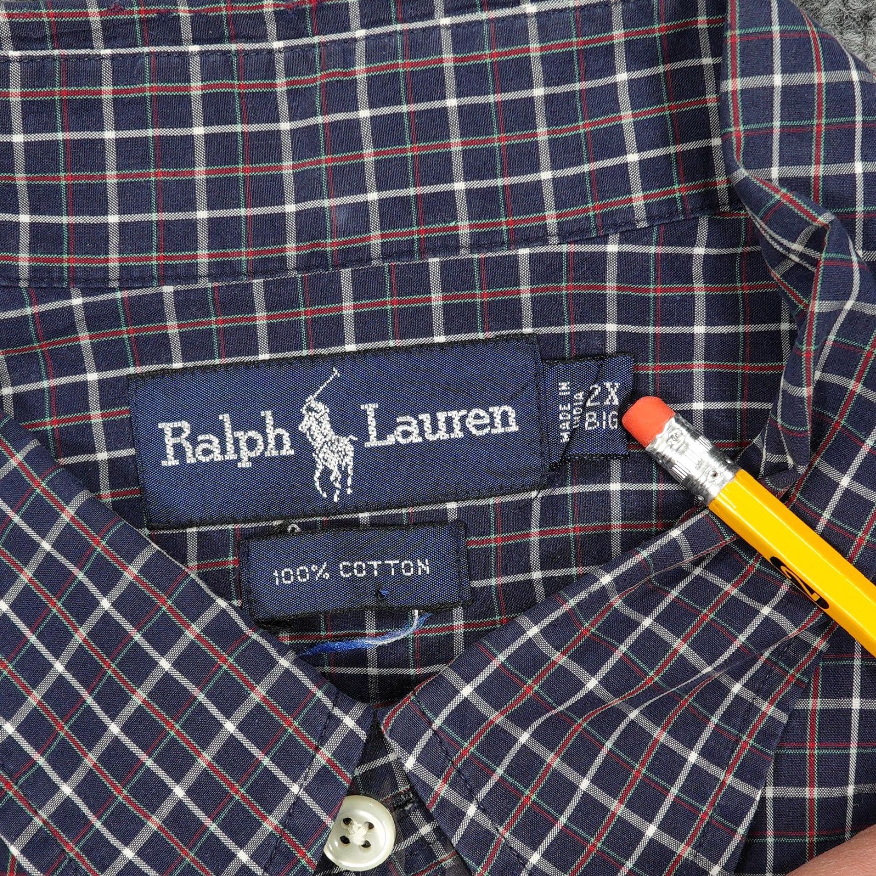 Ralph Lauren Ralph Lauren Shirt Mens Big 2X Blue Check Long Sleeve Button-Down Pony Size US XXL / EU 58 / 5 - 4 Thumbnail