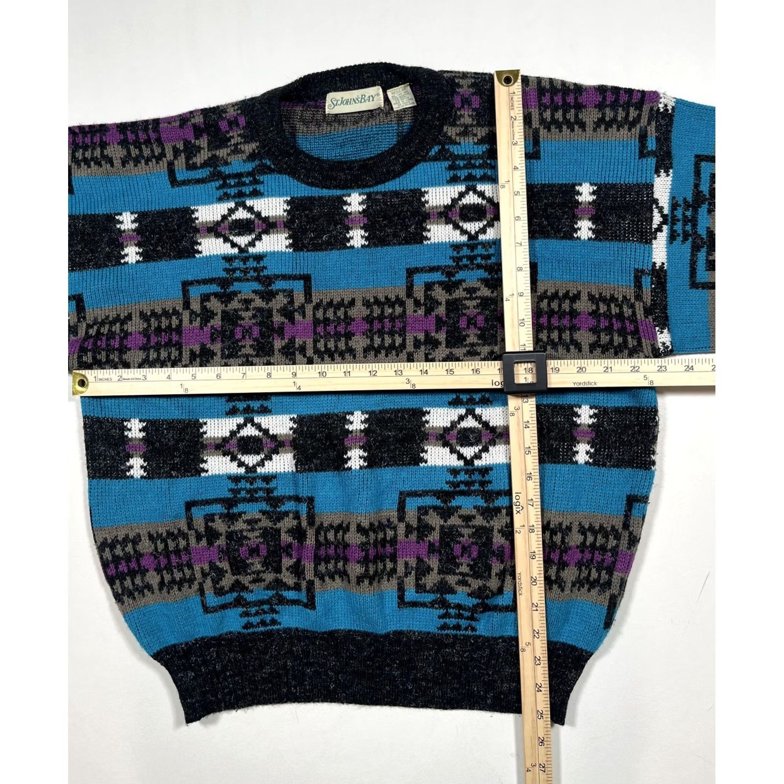 Vintage VINTAGE St. Johns Bay Sweater Mens XL Aztec Southwestern Knit Pullover 90s Read Size US XL / EU 56 / 4 - 4 Thumbnail