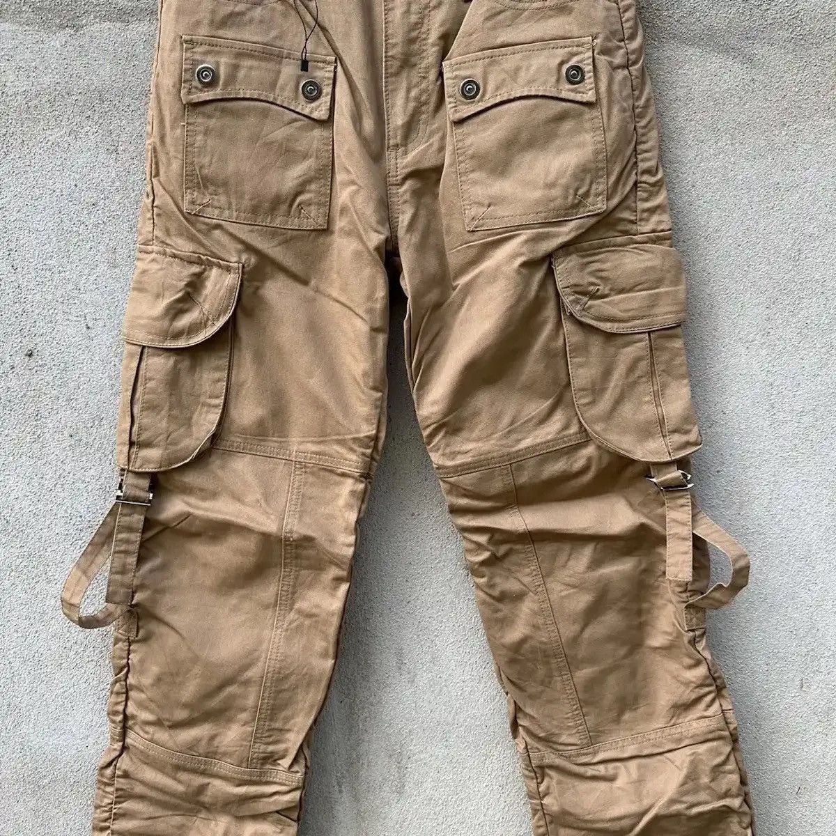 2000's bondage flare parachute pants y2k