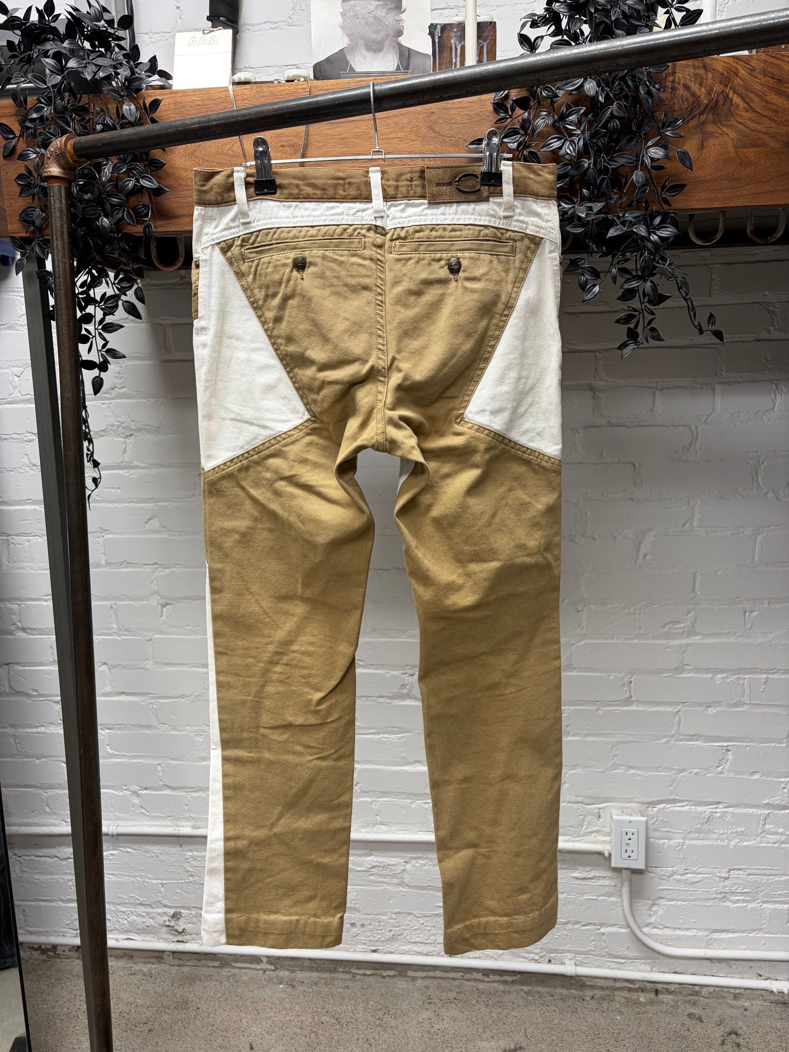Roberto Cavalli SS2004 Roberto Cavalli Panelled Brown/White Skinny Denim Size 30" / US 8 / IT 44 - 4 Thumbnail