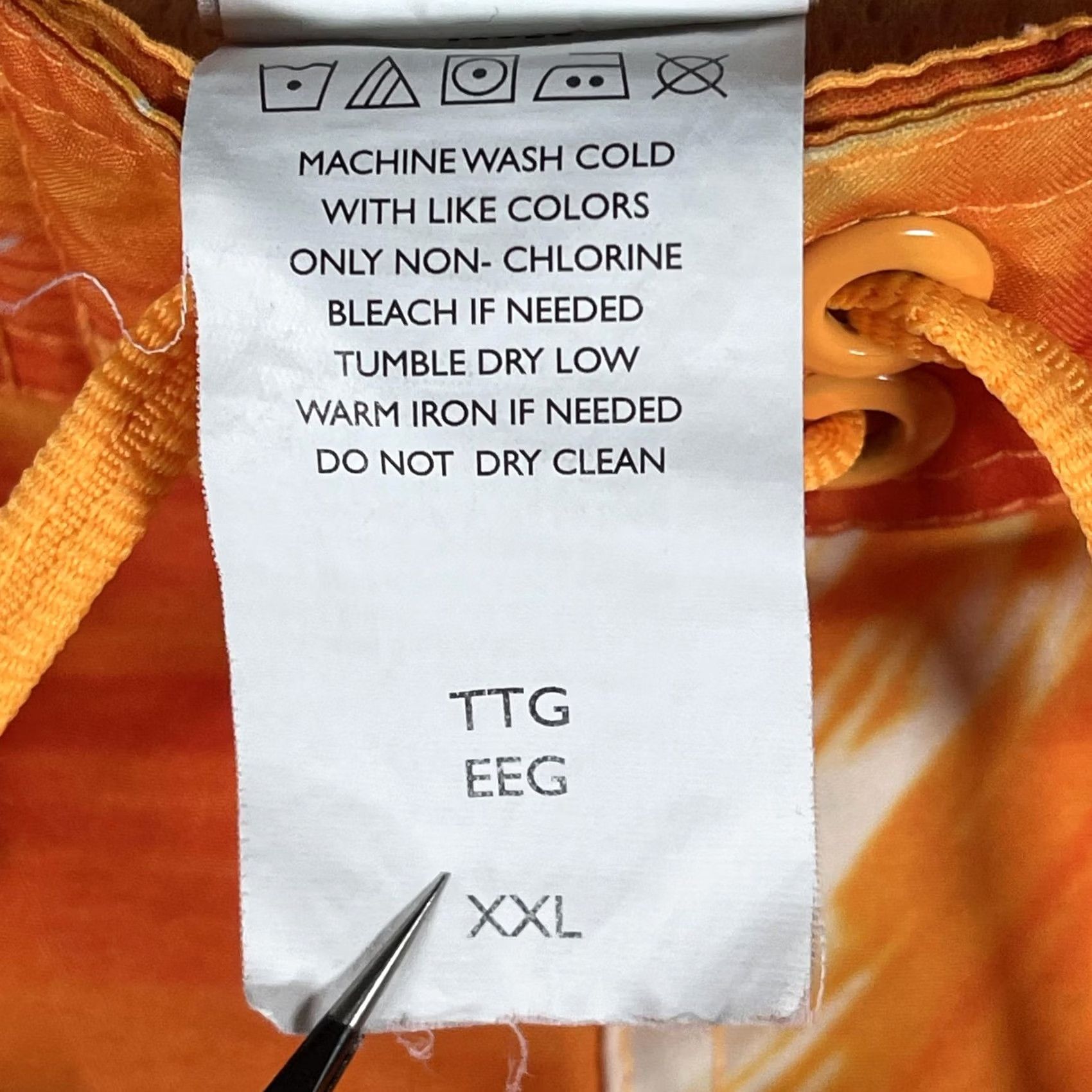 Nike Nike Mens 2XL Orange Abstract Swim Trunks Boardshorts Drawstring Swoosh Size US 39 - 6 Thumbnail