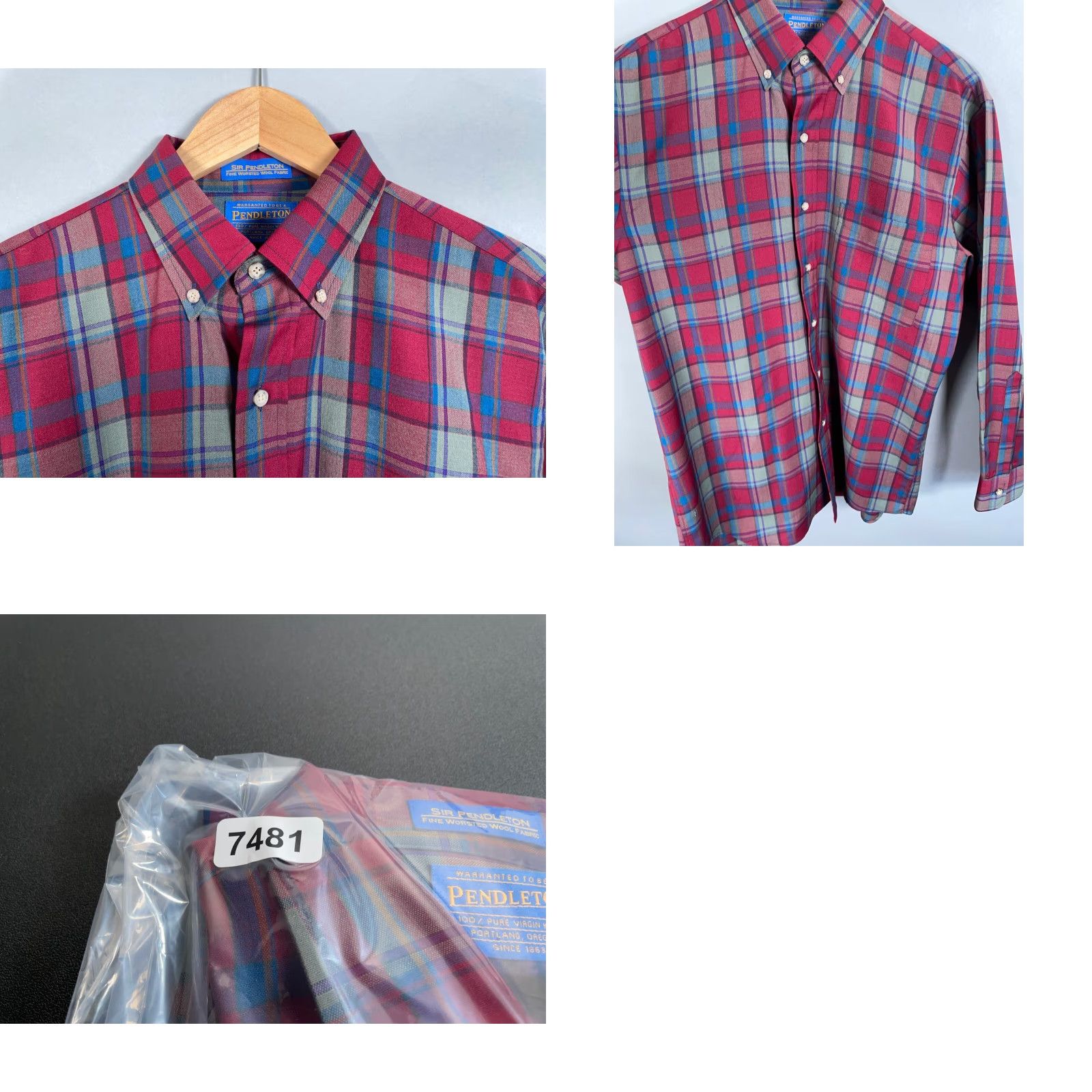 Pendleton VINTAGE Pendleton Shirt Men Medium Red Gray Plaid Wool Flannel Button-Up Collared long sleeve Casual Workwear Mens Regular Vintage Retro Size US M / EU 48-50 / 2 - 9 Thumbnail