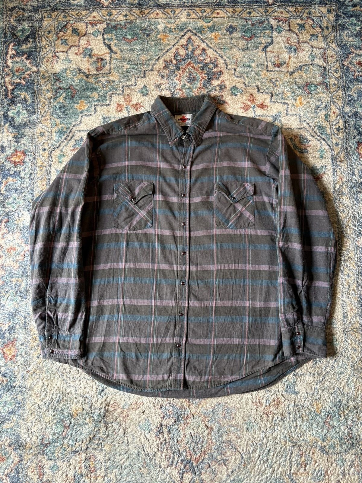 Vintage Vintage MWG Plaid Pearl Snap Shirt Size XXL Size US XXL / EU 58 / 5 - 1 Thumbnail