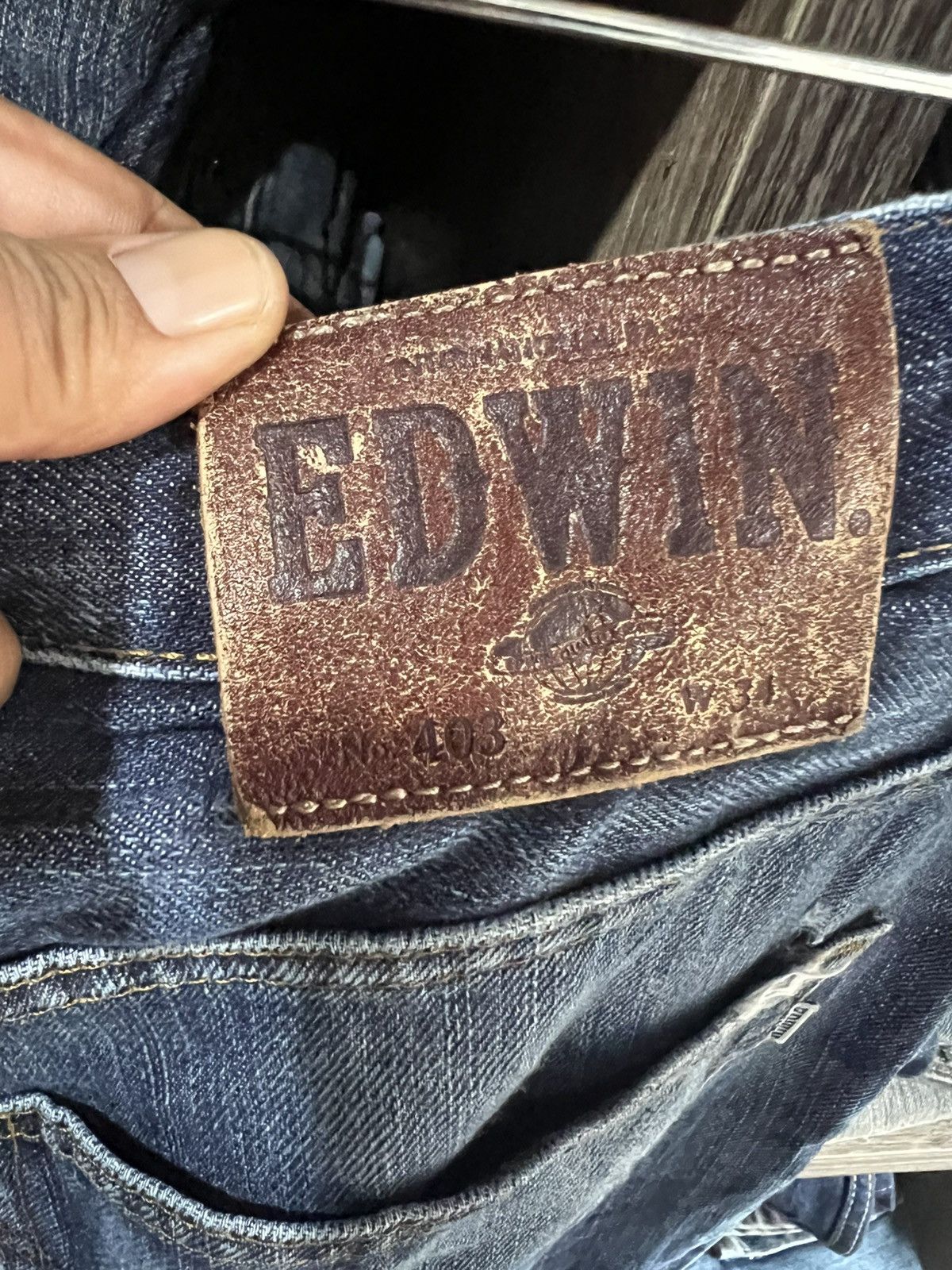 Edwin 🔥Vintage Edwin 403 Distressed Denim Size US 34 / EU 50 - 14 Thumbnail