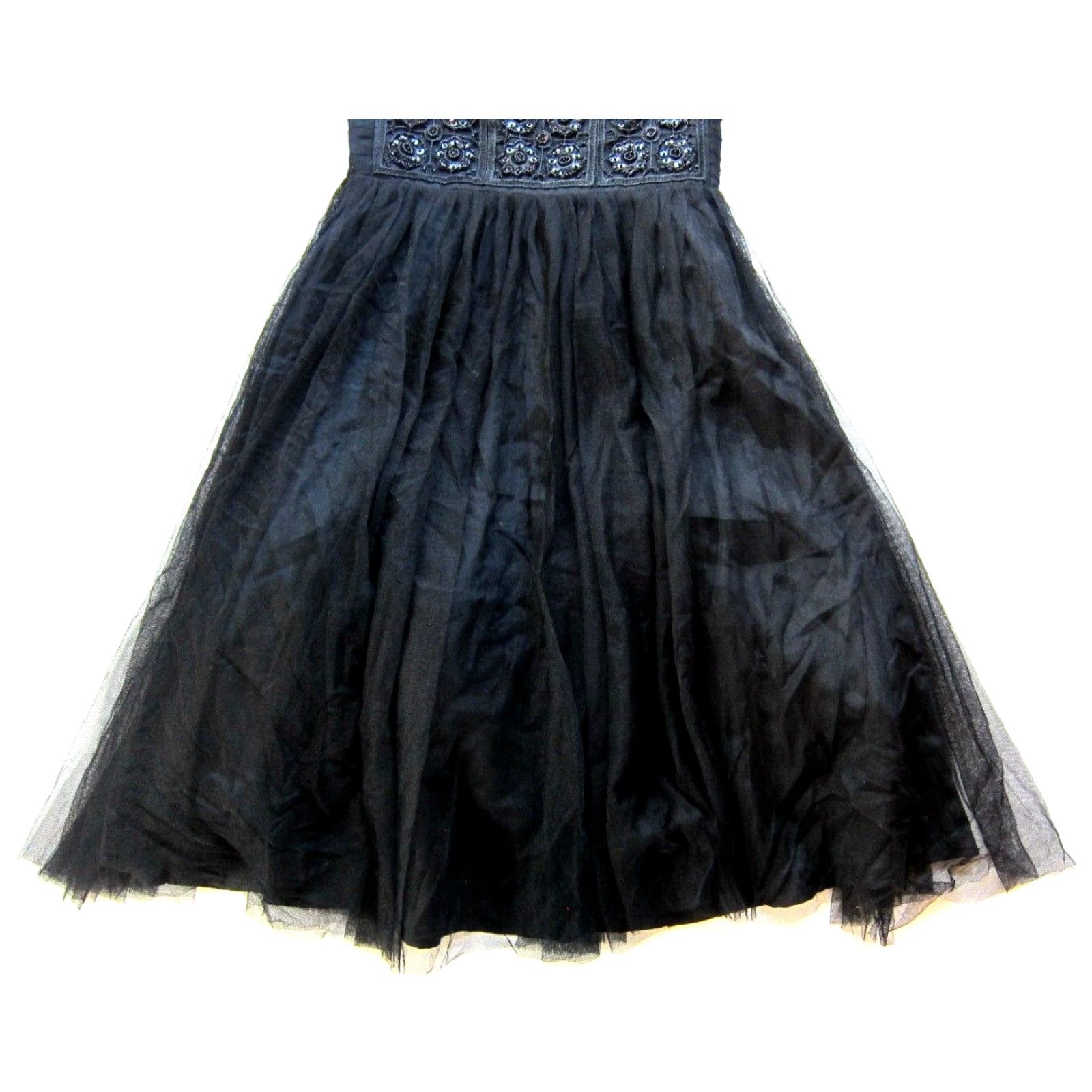 Vintage VINTAGE Betsy & Adam Linda Bernell Black Lace Beaded Ruched Spaghetti Strap Dress Small Size S / US 4 / IT 40 - 7 Thumbnail
