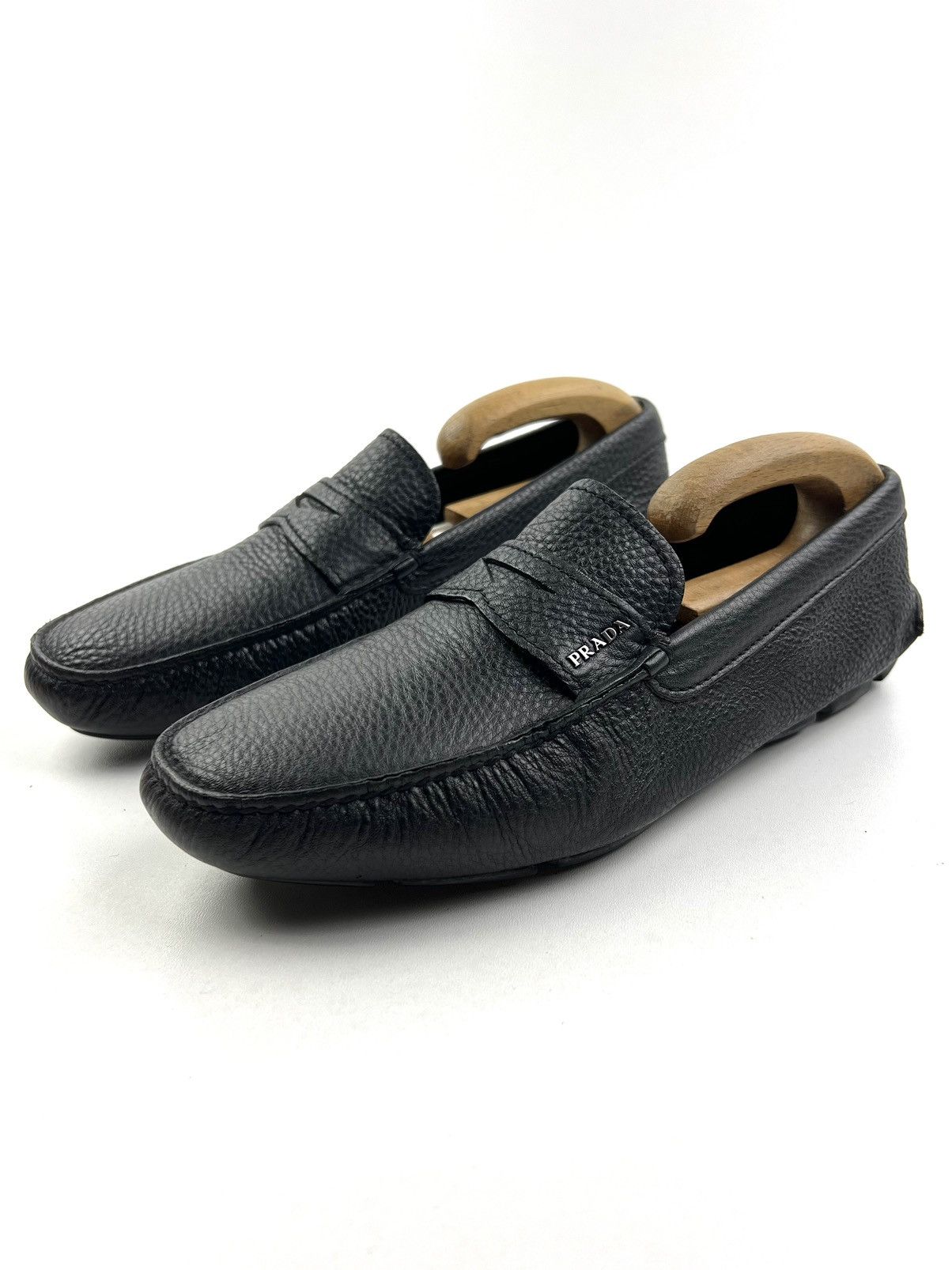 Prada PRADA Loafers Penny Leather Shoes SAFFIANO Black Men's Size US 8 / EU 41 - 2 Thumbnail