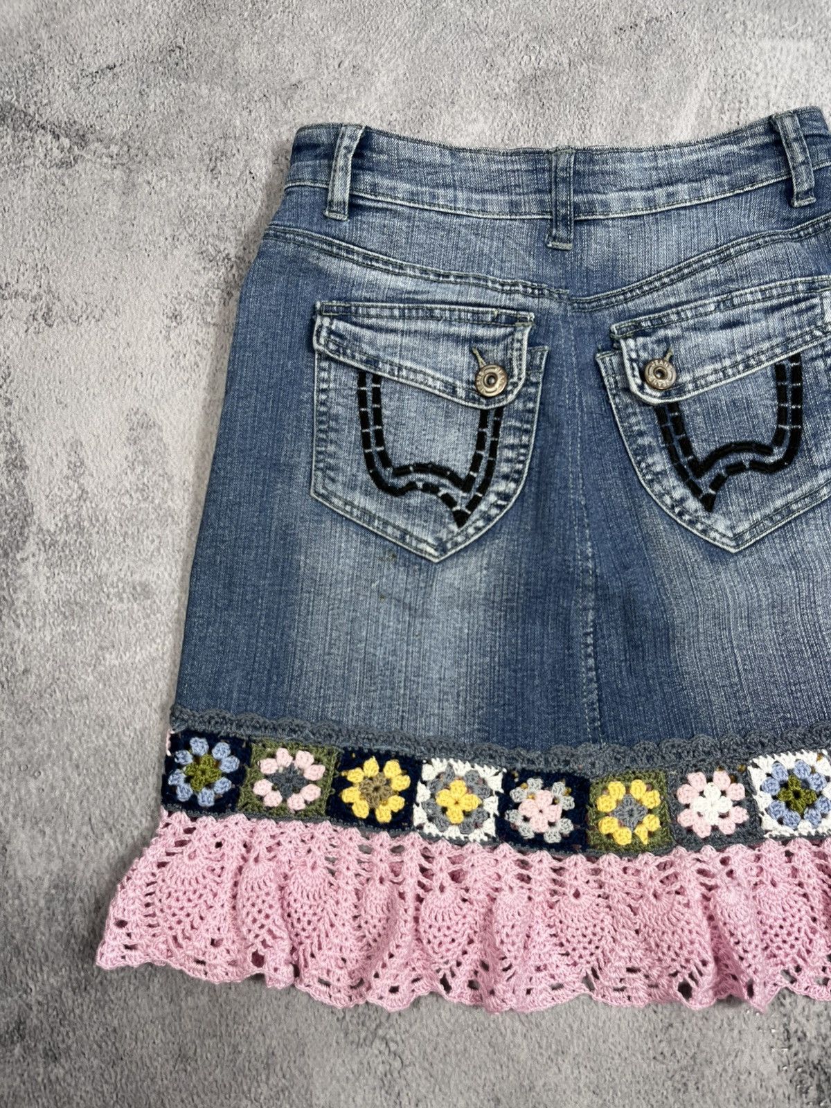 Other Vintage Y2K denim/knitted midi skirt retro old money style M Size 28" / US 6 / IT 42 - 5 Thumbnail