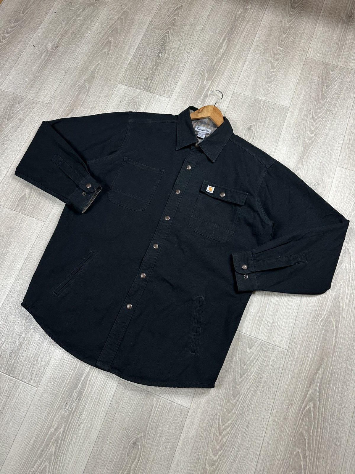 Carhartt Vintage Carhartt WIP French Work Shirt Jacket Size L Size US L / EU 52-54 / 3 - 3 Thumbnail