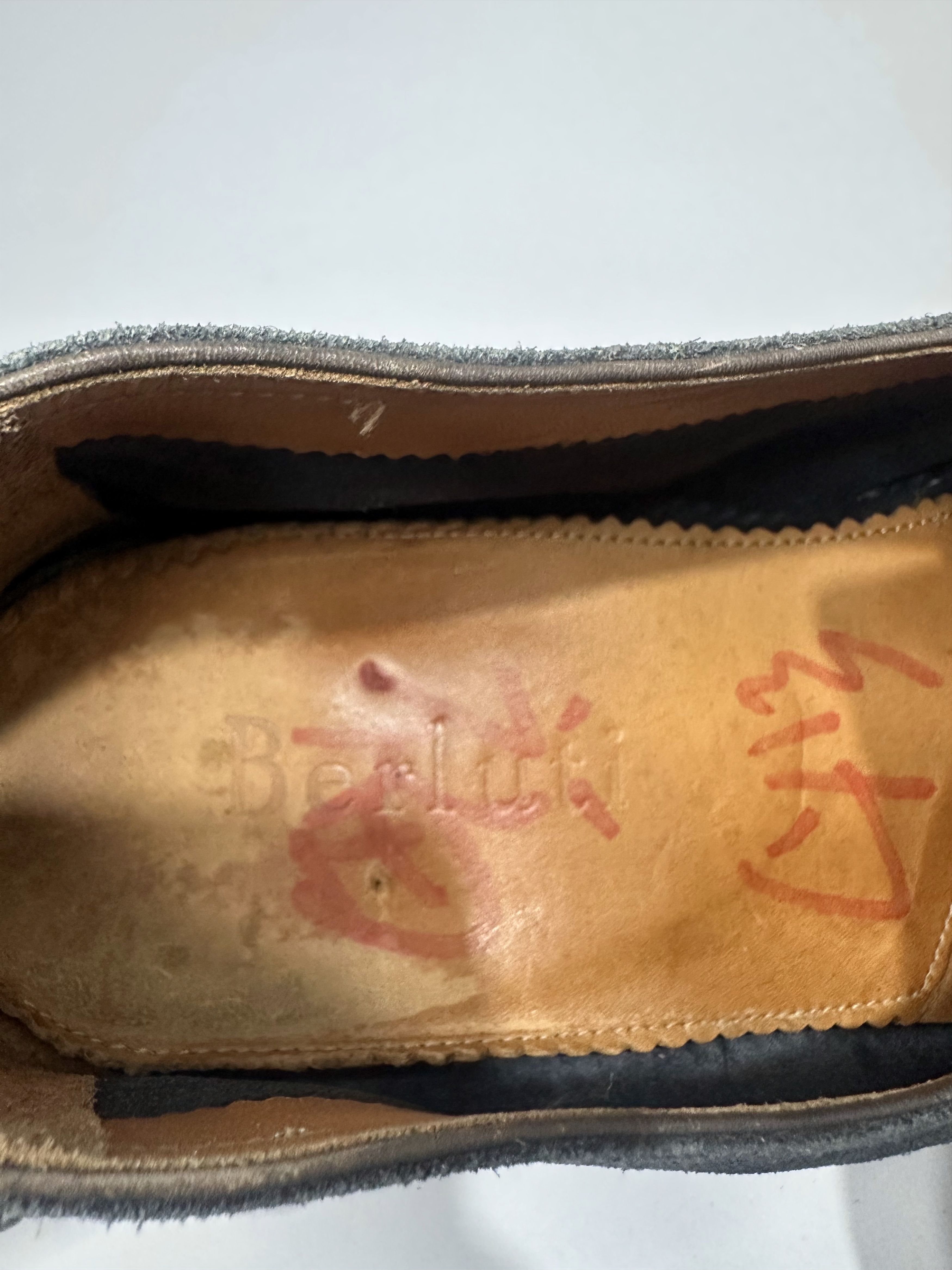 Berluti Berluti Lorenzo Scritto Blue Suede Trimmed Loafers Size US 8.5 / EU 41-42 - 8 Thumbnail