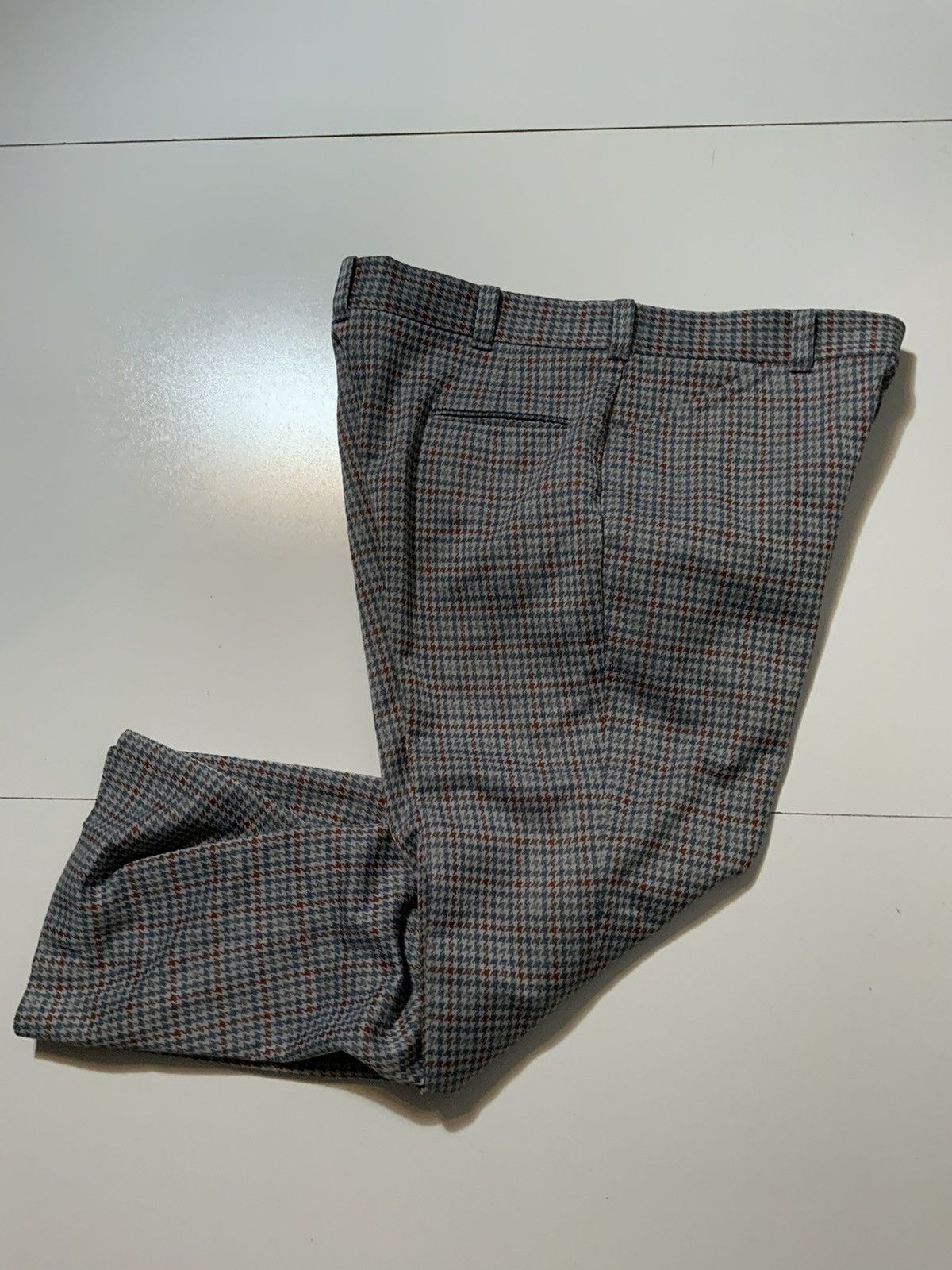 Vintage Vintage 70s Double Knit Polyester Houndstooth Flare Pants Size US 38 / EU 54 - 2 Thumbnail