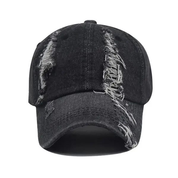 VIBE Distressed Baseball Cap Washed y2k Size ONE SIZE - 3 Thumbnail