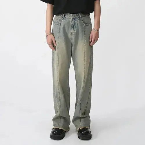 Designer × Japanese Brand × Vintage Vintage Straight Wide Leg Blue Jeans Size US 31 - 1 Thumbnail