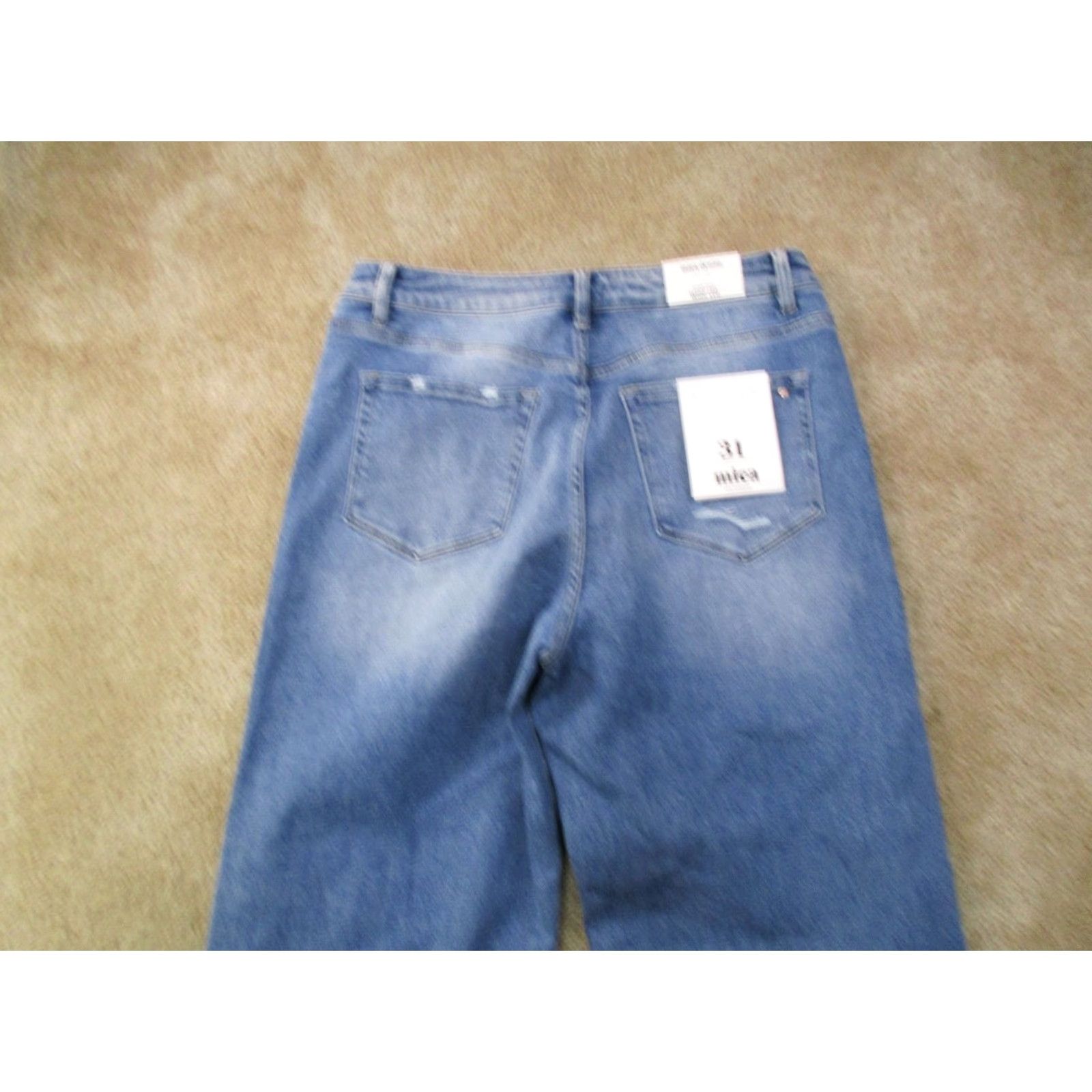 Vintage Mica Jeans Women's 31 High Rise Wide-Leg Denim Blue 5-Pocket Stretch Regular Inseam 31 Modern Bohemian Classic Size 24" / US 00 / IT 34 - 7 Thumbnail