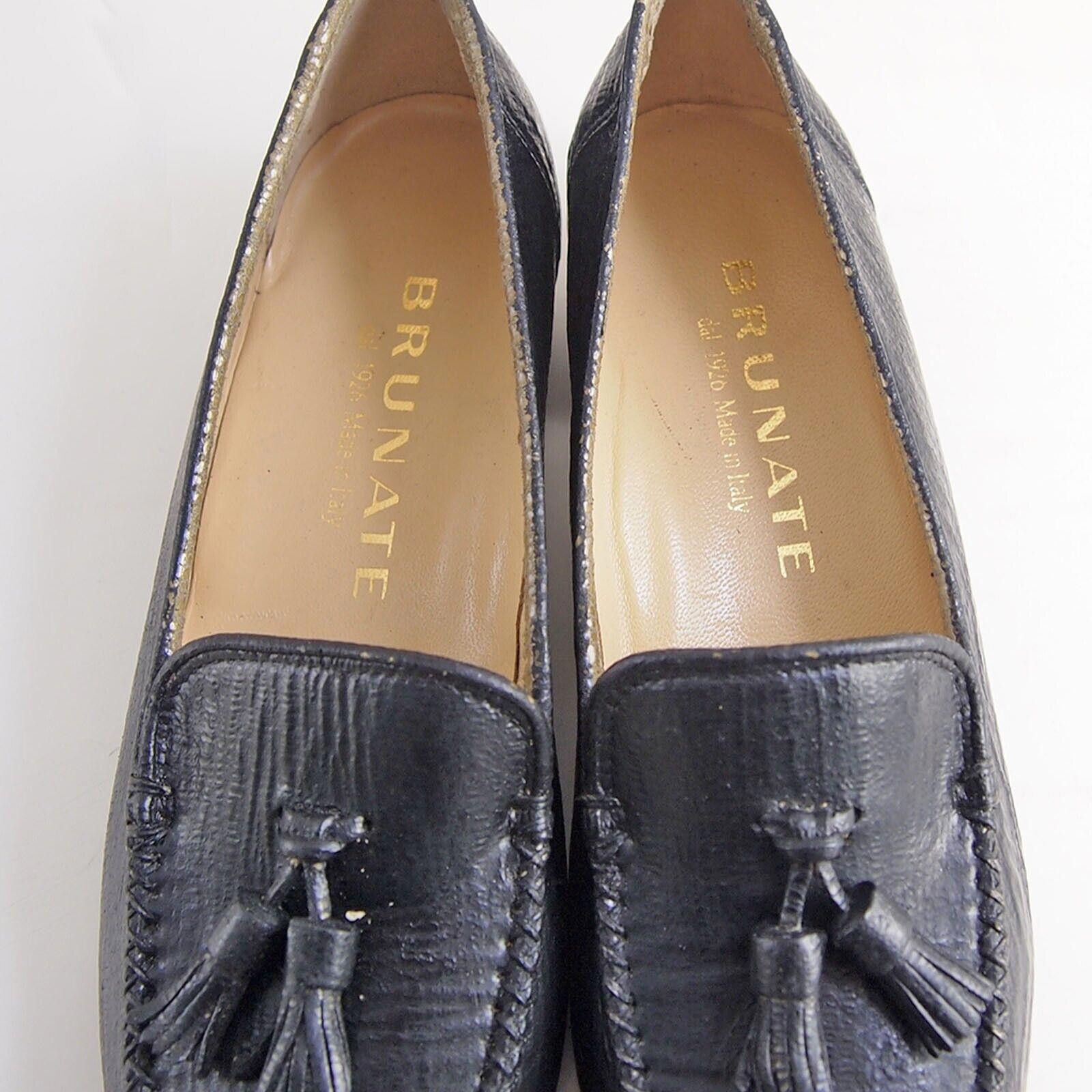 Designer Brunate Low Heel Pumps Tasseled Black US 8 EU 38 Size US 8 / IT 38 - 4 Thumbnail