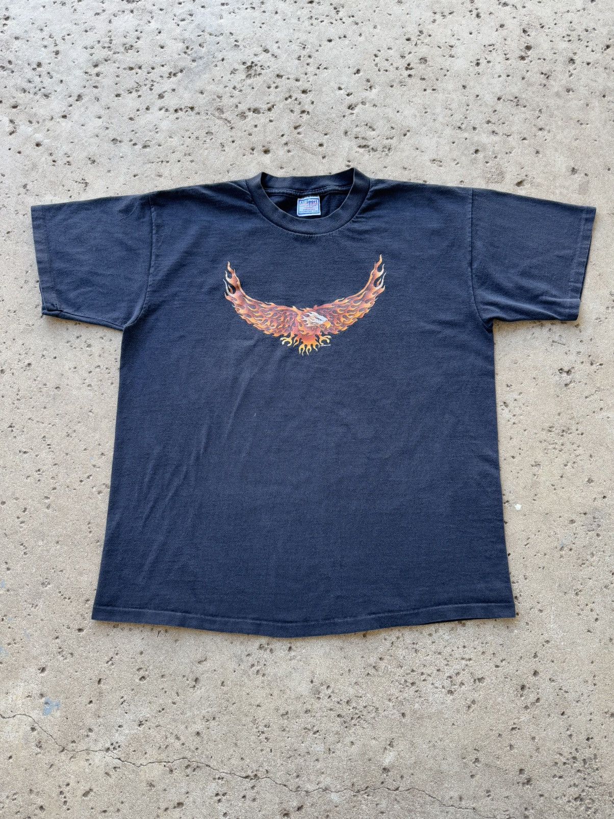 Harley Davidson × Vintage Vintage 90’s/00s Harley Davison Flame Eagle Faded T-shirt XL Size US XL / EU 56 / 4 - 1 Thumbnail
