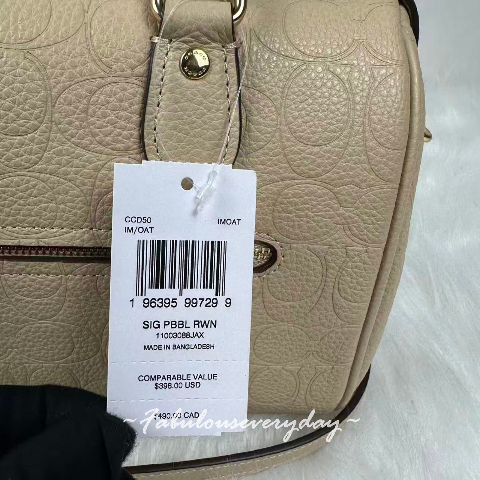Coach Coach Rowan Satchel Bag Crossbody Signature Leather/Gold/Oat Size ONE SIZE - 5 Thumbnail